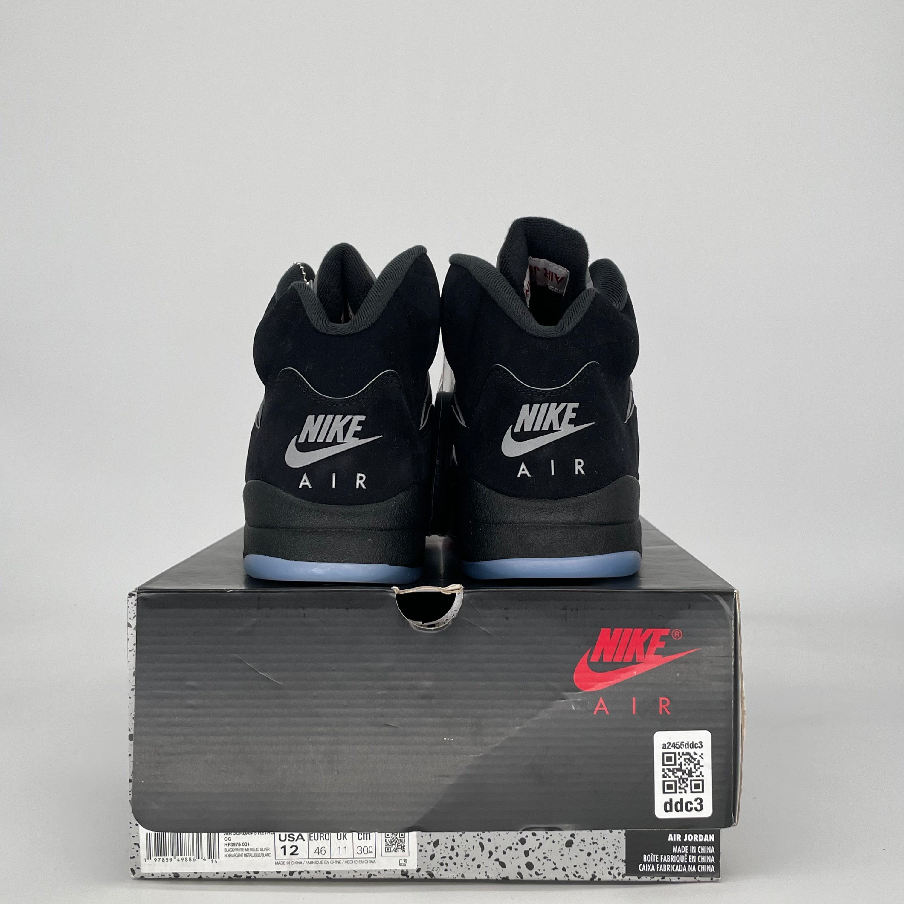 AIR JORDAN 5 BLACK METALLIC REIMAGINED HF3975-001 SIZE 12/13.5W