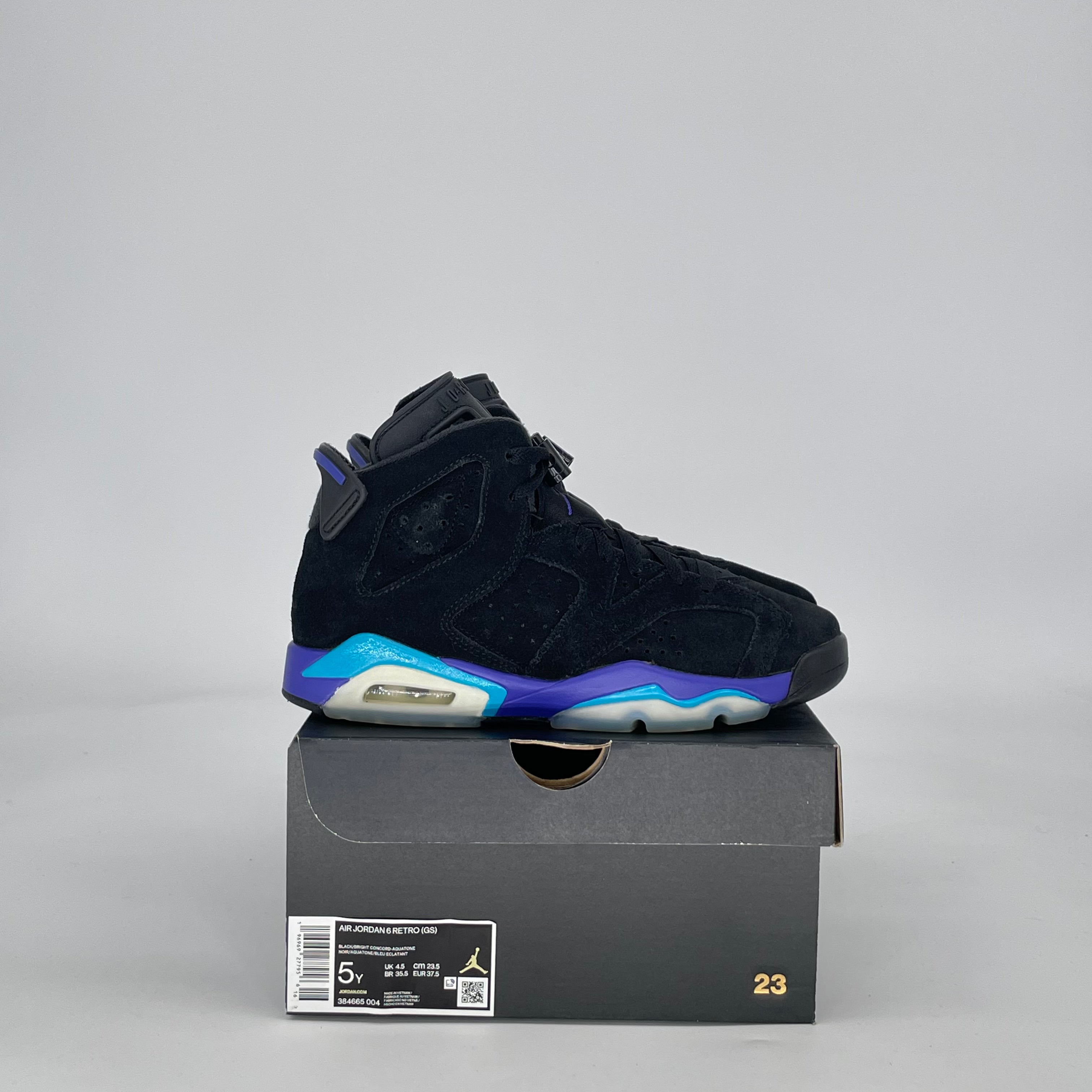 AIR JORDAN 6 AQUA 384665-004 SIZE 5/6.5W GS