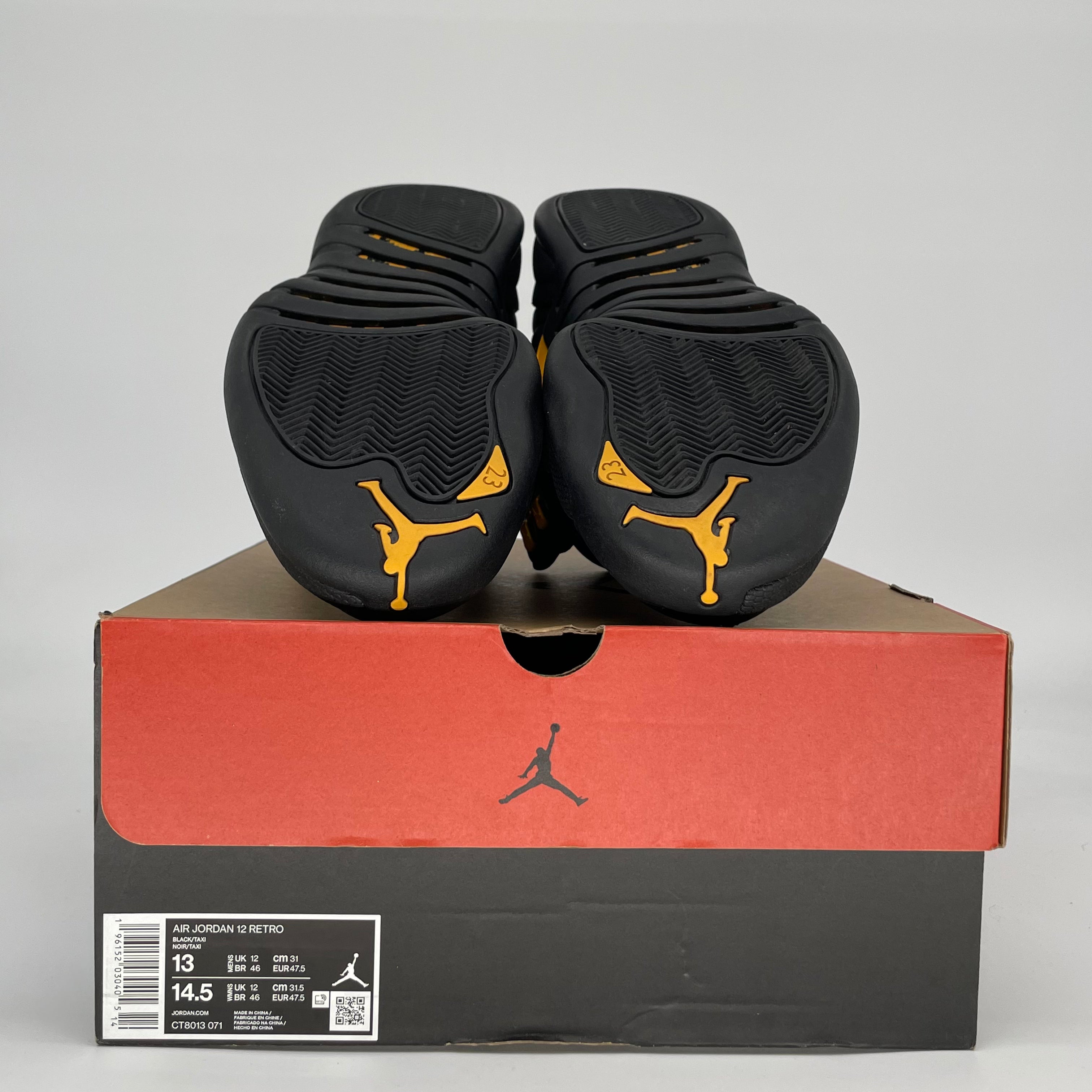 AIR JORDAN 12 BLACK TAXI CT8013-071 SIZE 13/14.5W