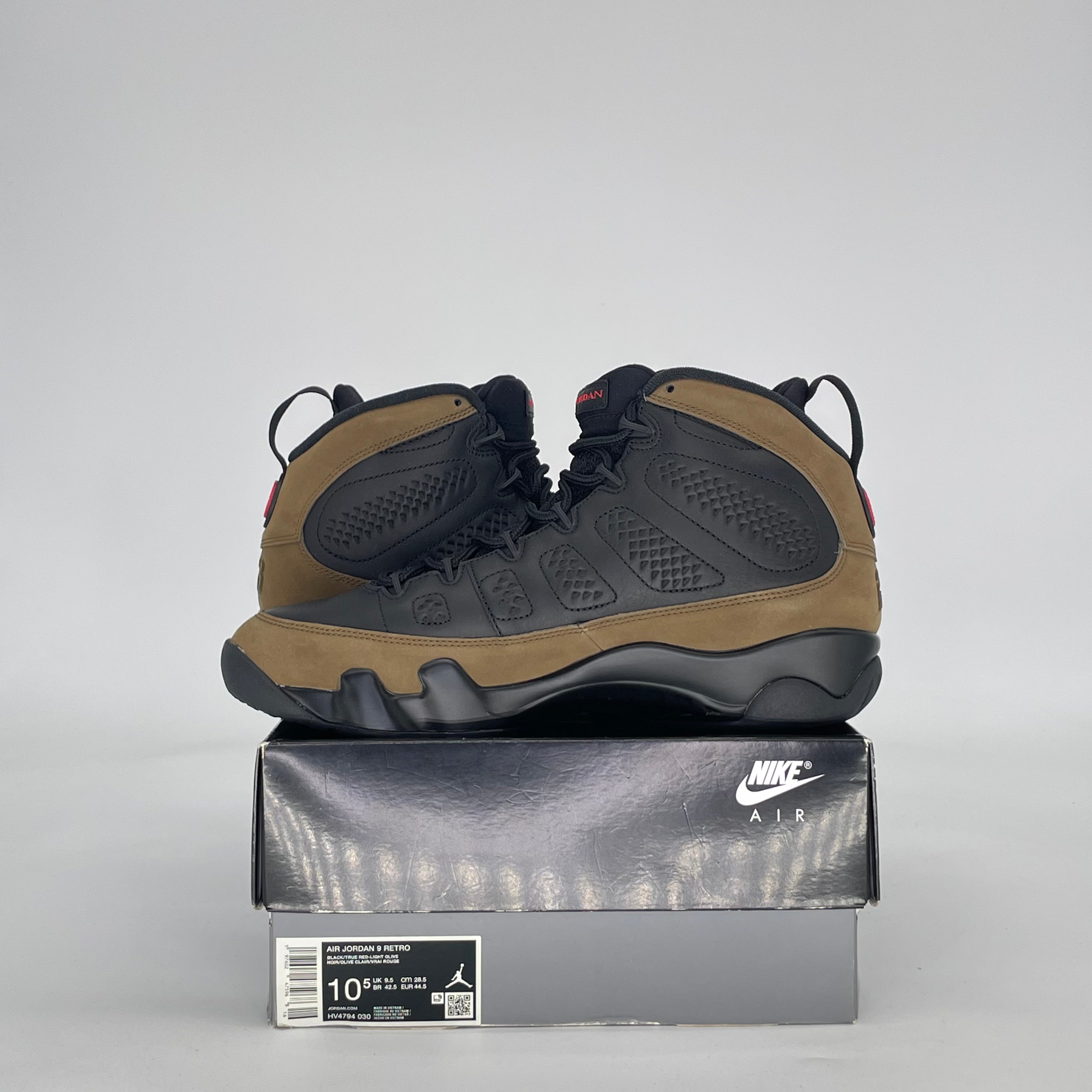 AIR JORDAN 9 OLIVE HV4794-030 SIZE 10.5/12W