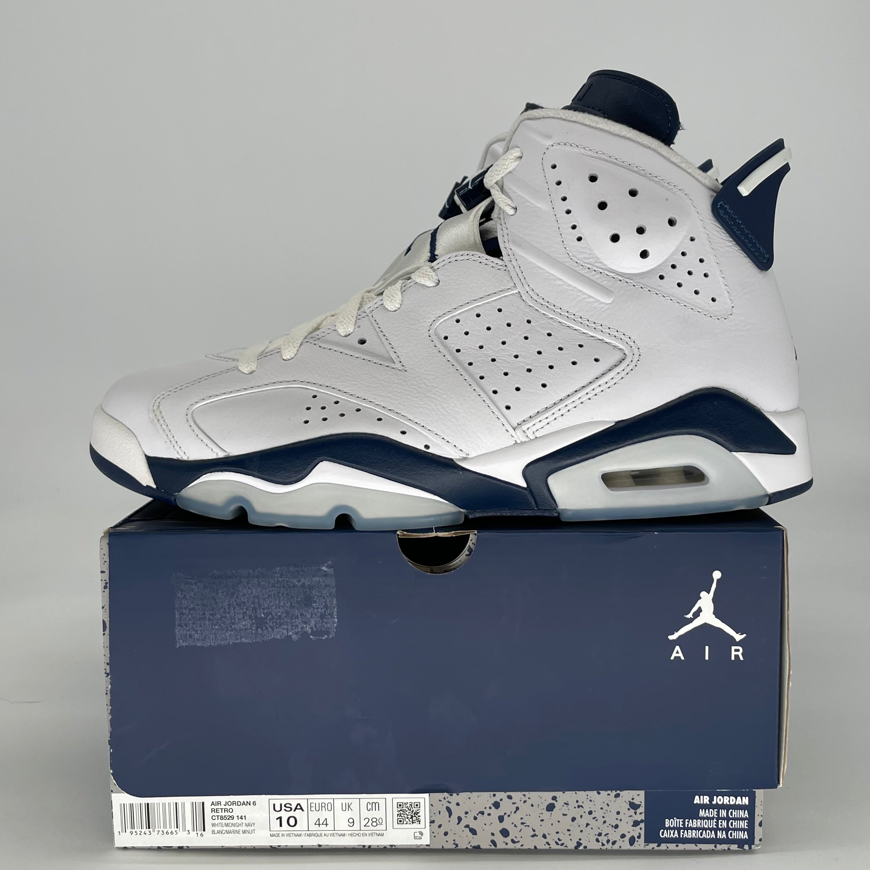 AIR JORDAN 6 MIDNIGHT NAVY CT8529-141 SIZE 10/11.5W