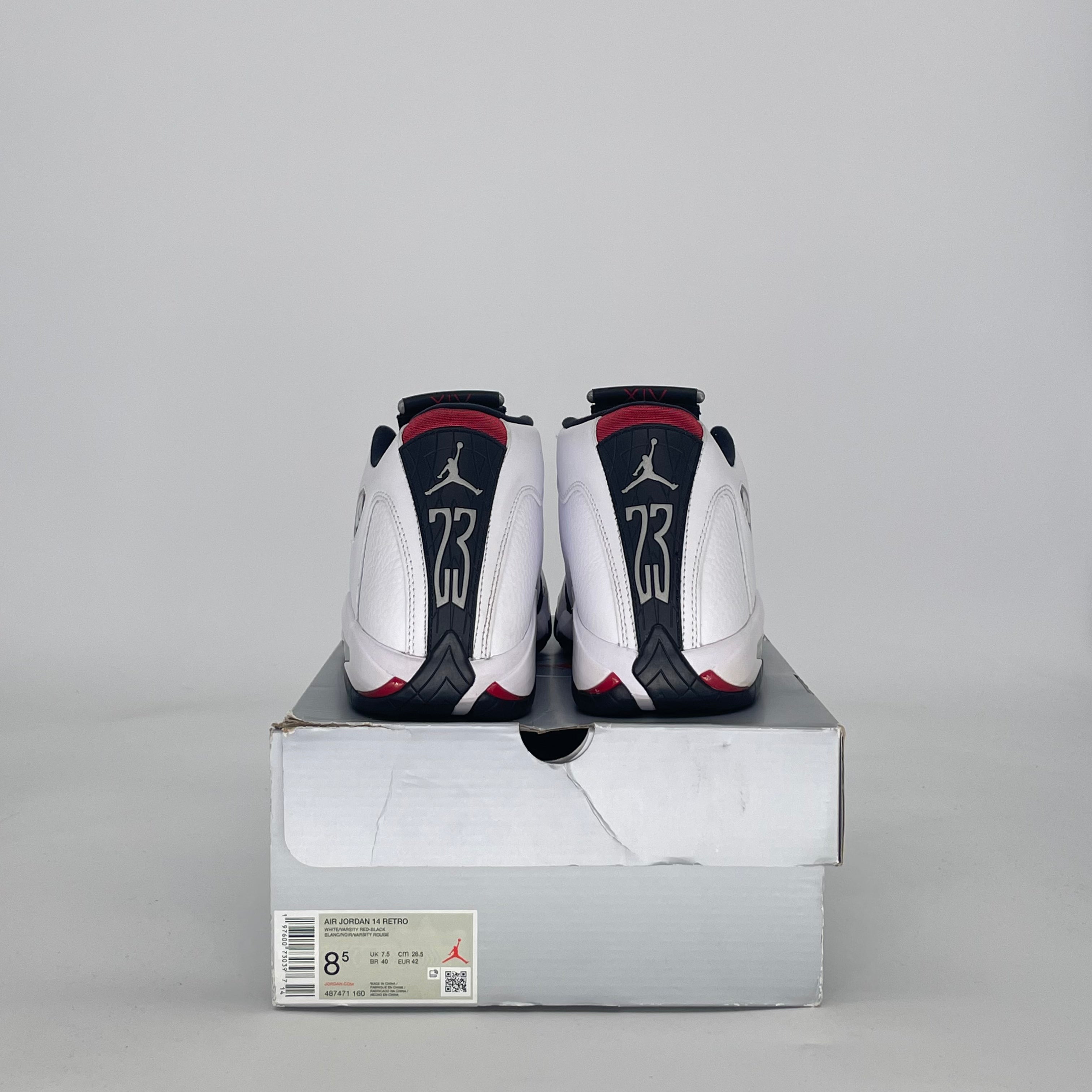AIR JORDAN 14 BLACK TOE 487471-160 SIZE 8.5/10W