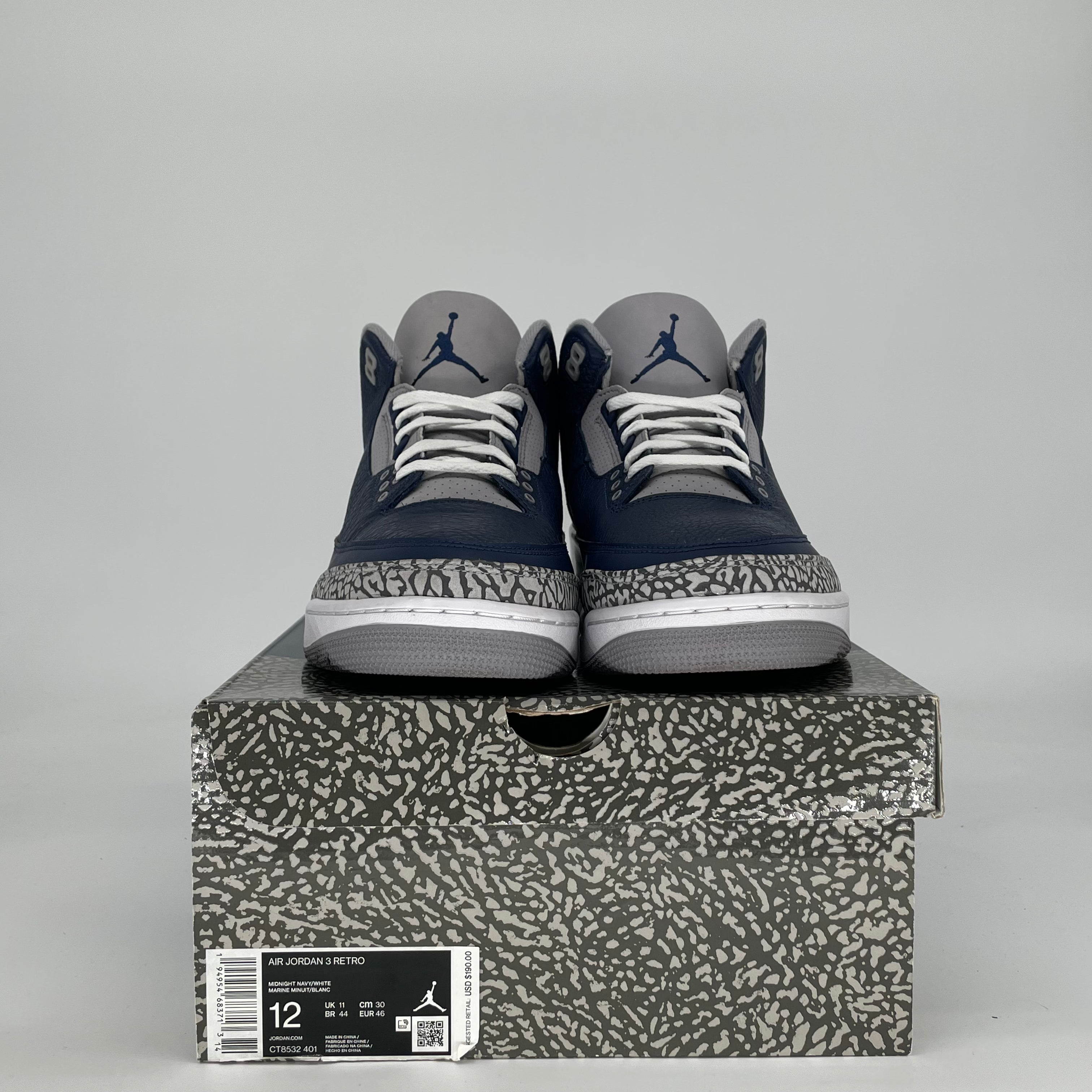 AIR JORDAN 3 GEORGETOWN CT8532-401 SIZE 12/13.5W