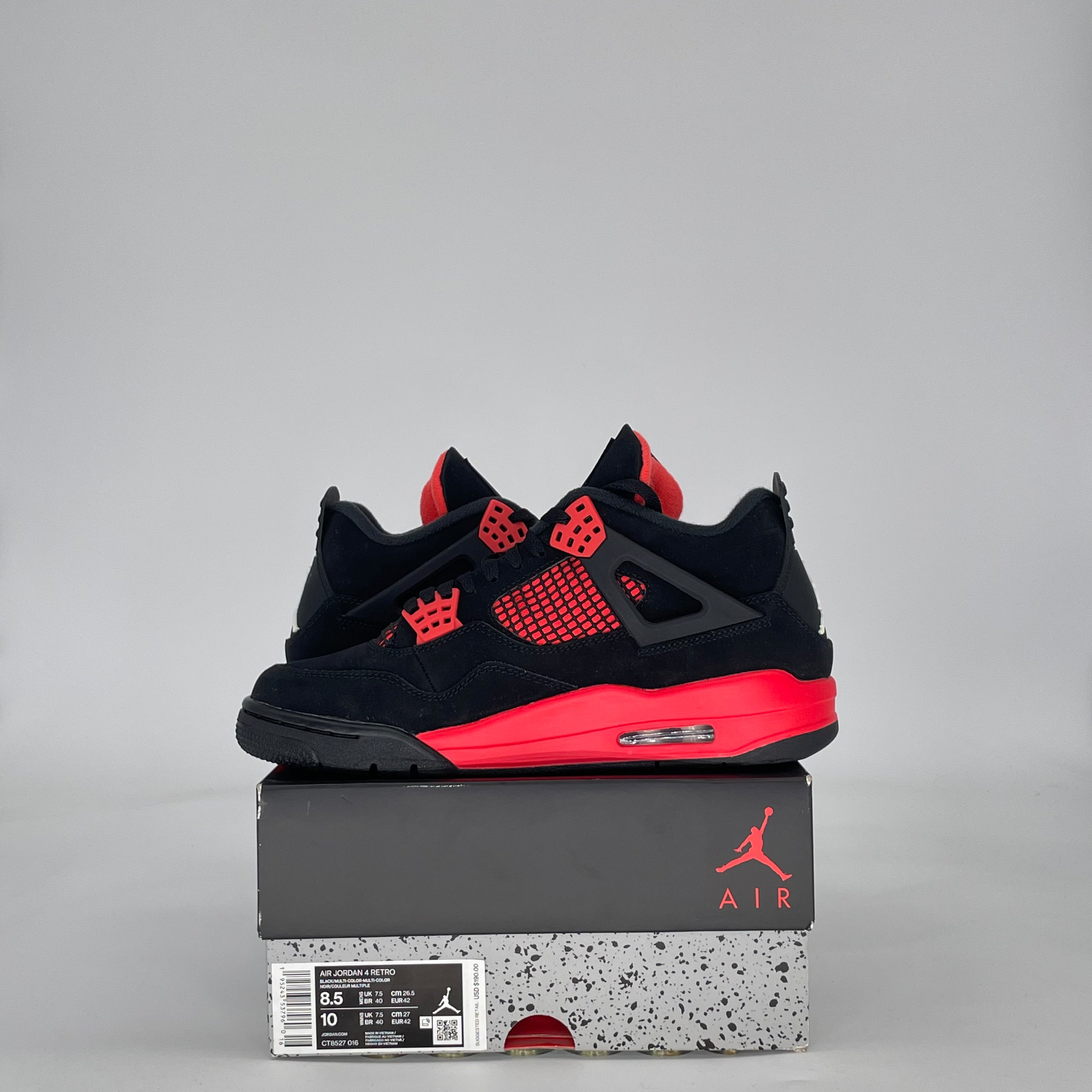 AIR JORDAN 4 RED THUNDER CT8527-016 SIZE 8.5/10W