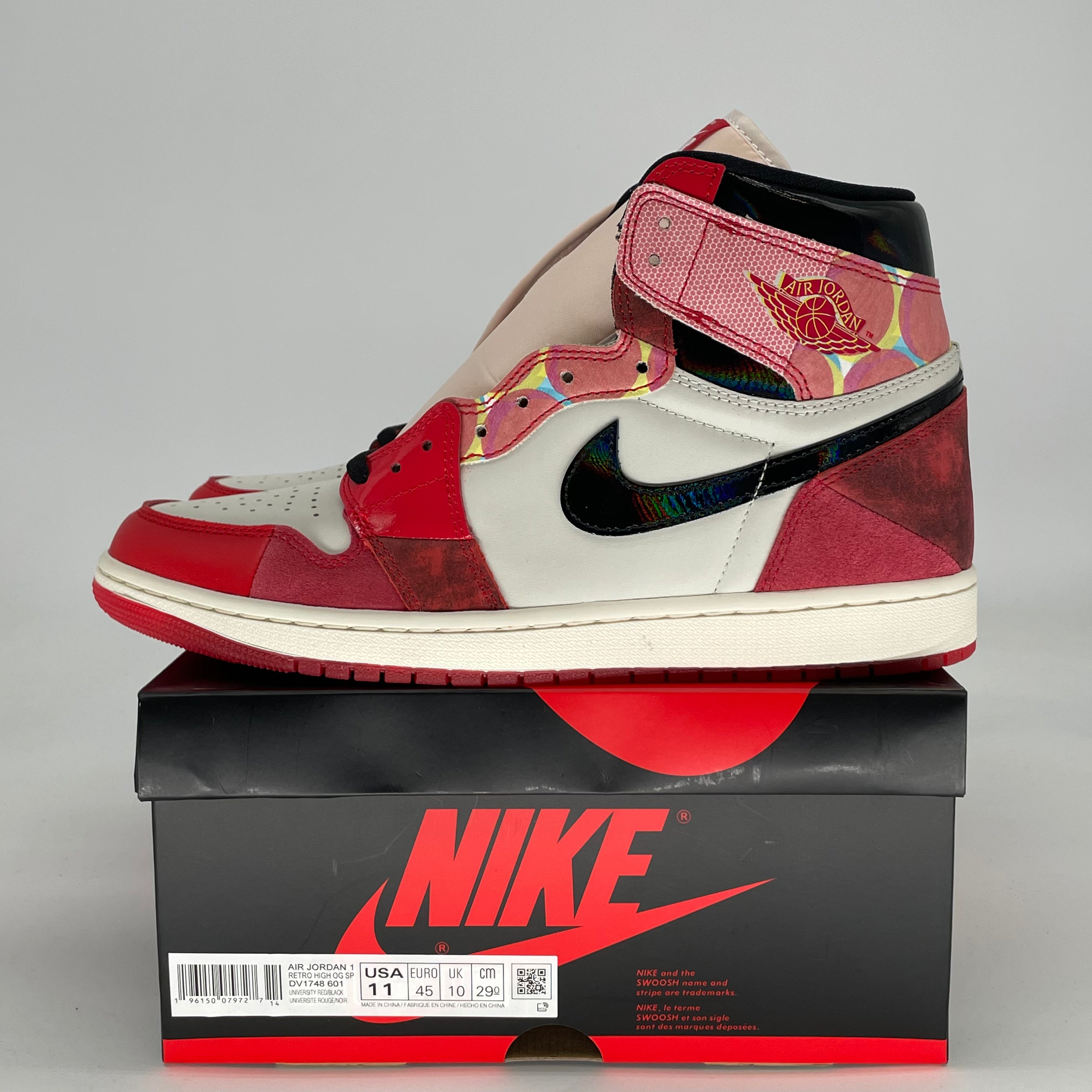 AIR JORDAN 1 SPIDER-MAN ACROSS THE SPIDER-VERSE DV1748-601 SIZE 11/12.5W