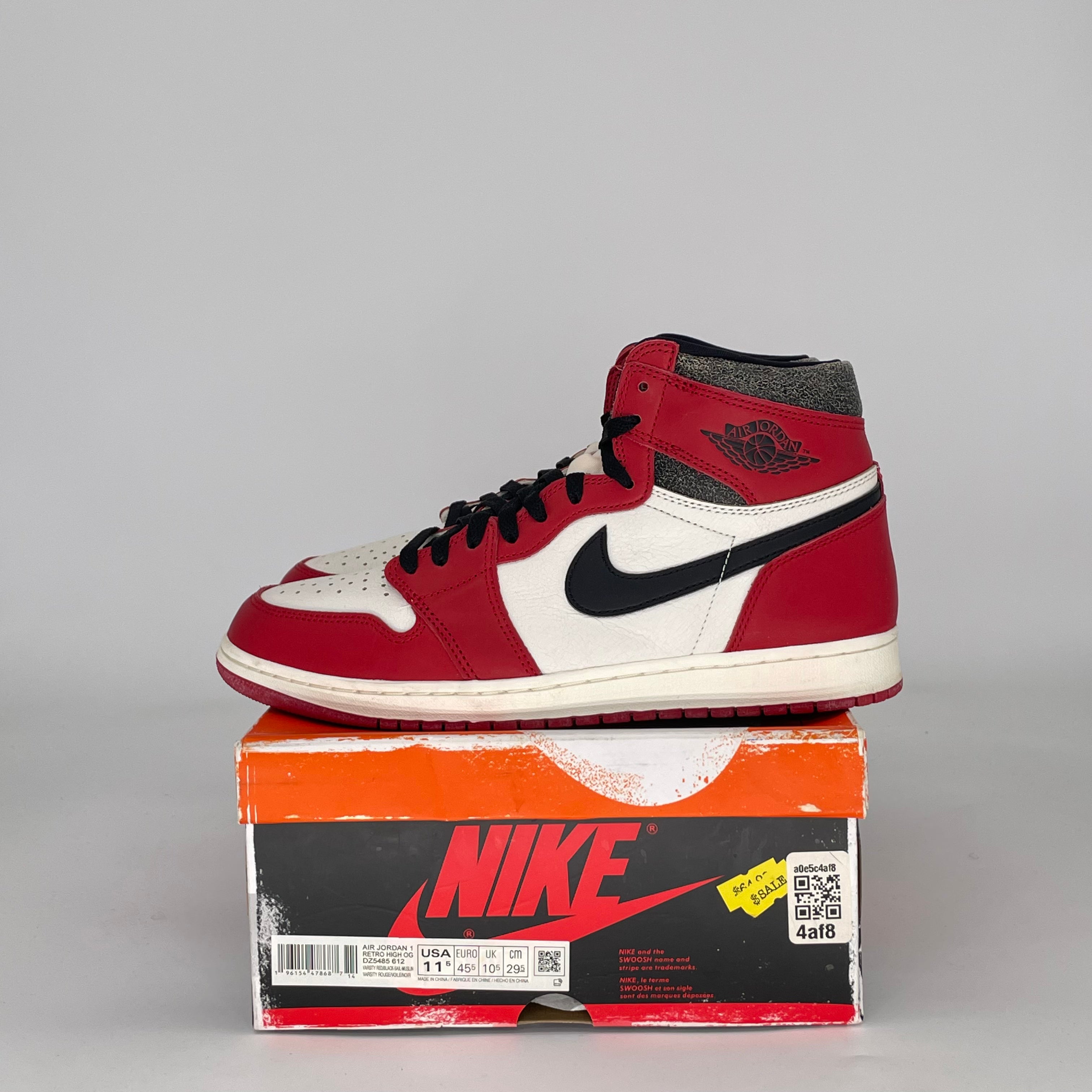 AIR JORDAN 1 HIGH CHICAGO LOST AND FOUND DZ5485-612 SIZE 11.5/13W