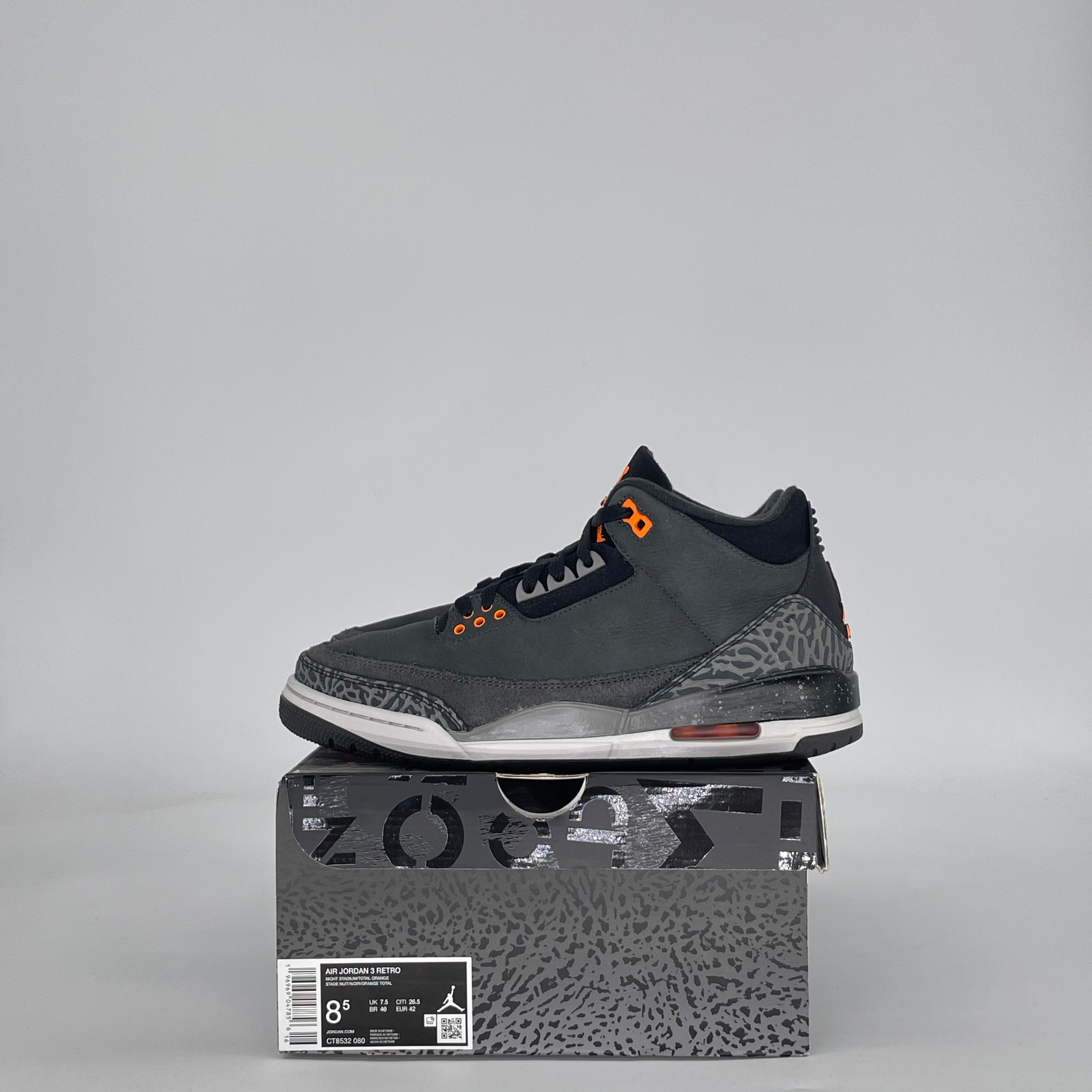 AIR JORDAN 3 FEAR PACK (2023) CT8532-080 SIZE 8.5/10W