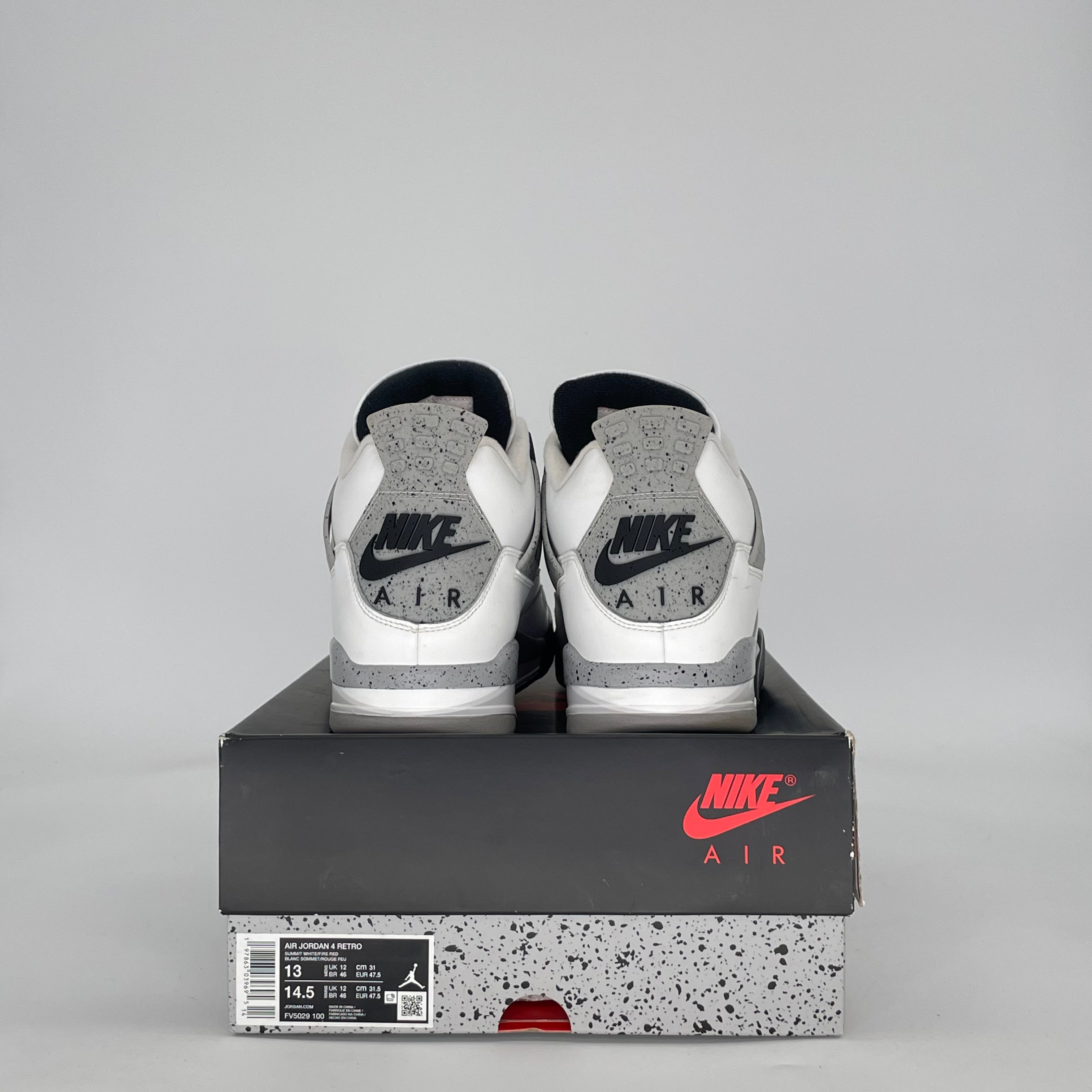 AIR JORDAN 4 WHITE CEMENT FV5029-100 SIZE 13/14.5W