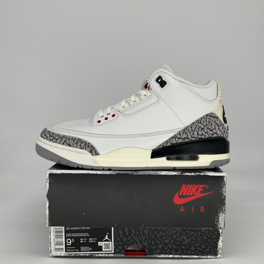 AIR JORDAN 3 WHITE CEMENT REIMAGINED DN3707-100 SIZE 9.5/11W