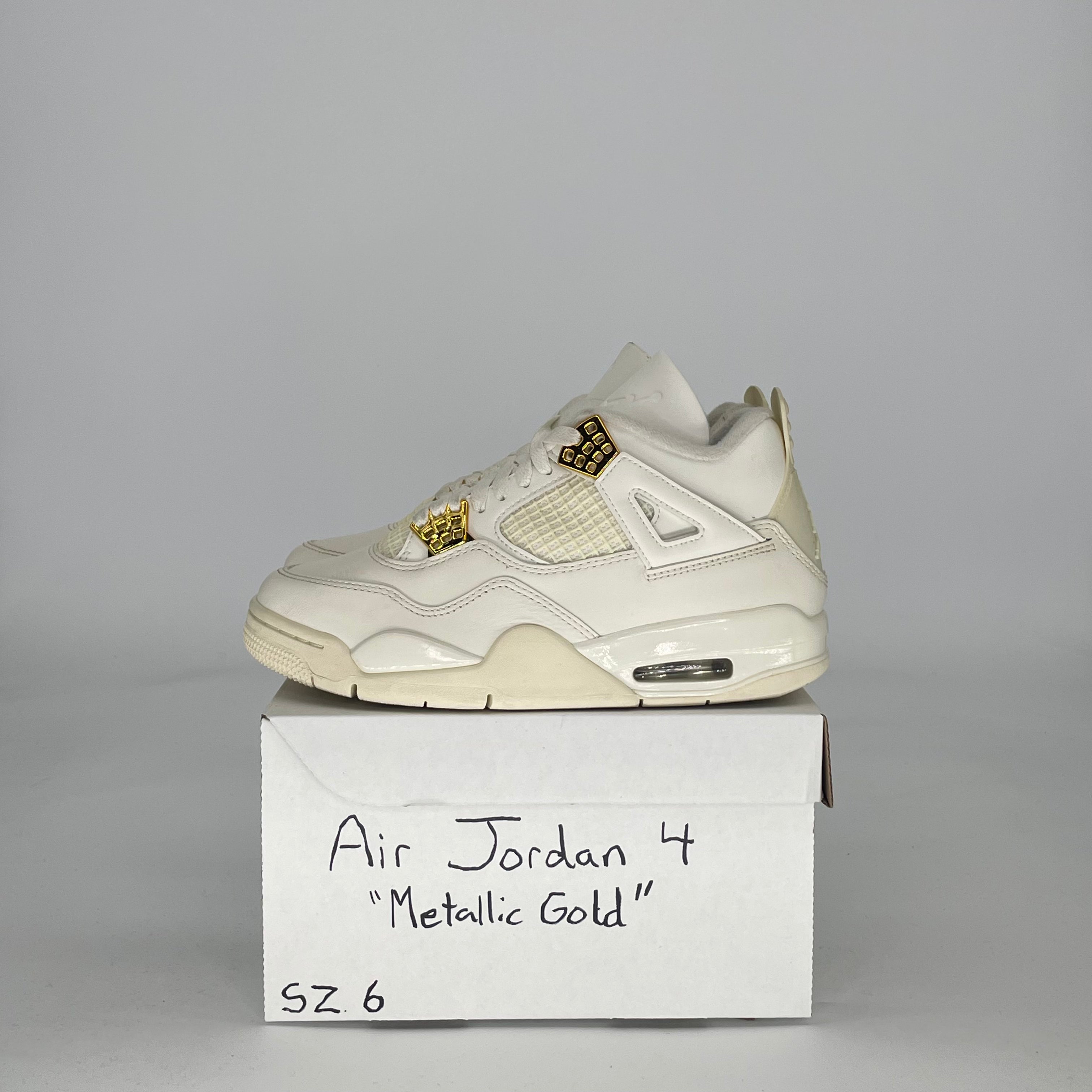 AIR JORDAN 4 METALLIC GOLD AQ9129-170 SIZE 6/7.5W GS