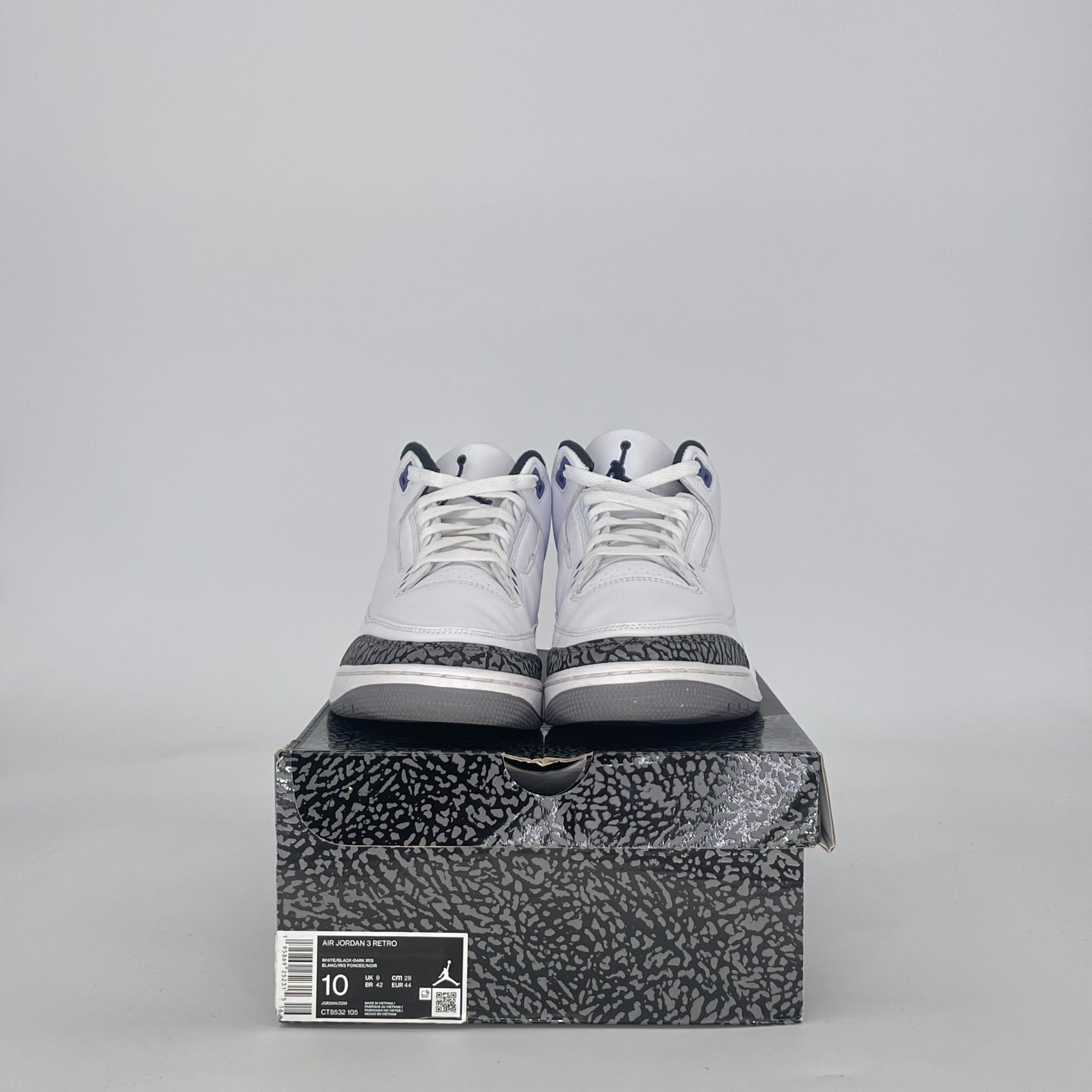 AIR JORDAN 3 DARK IRIS CT8532-105 SIZE 10/11.5W