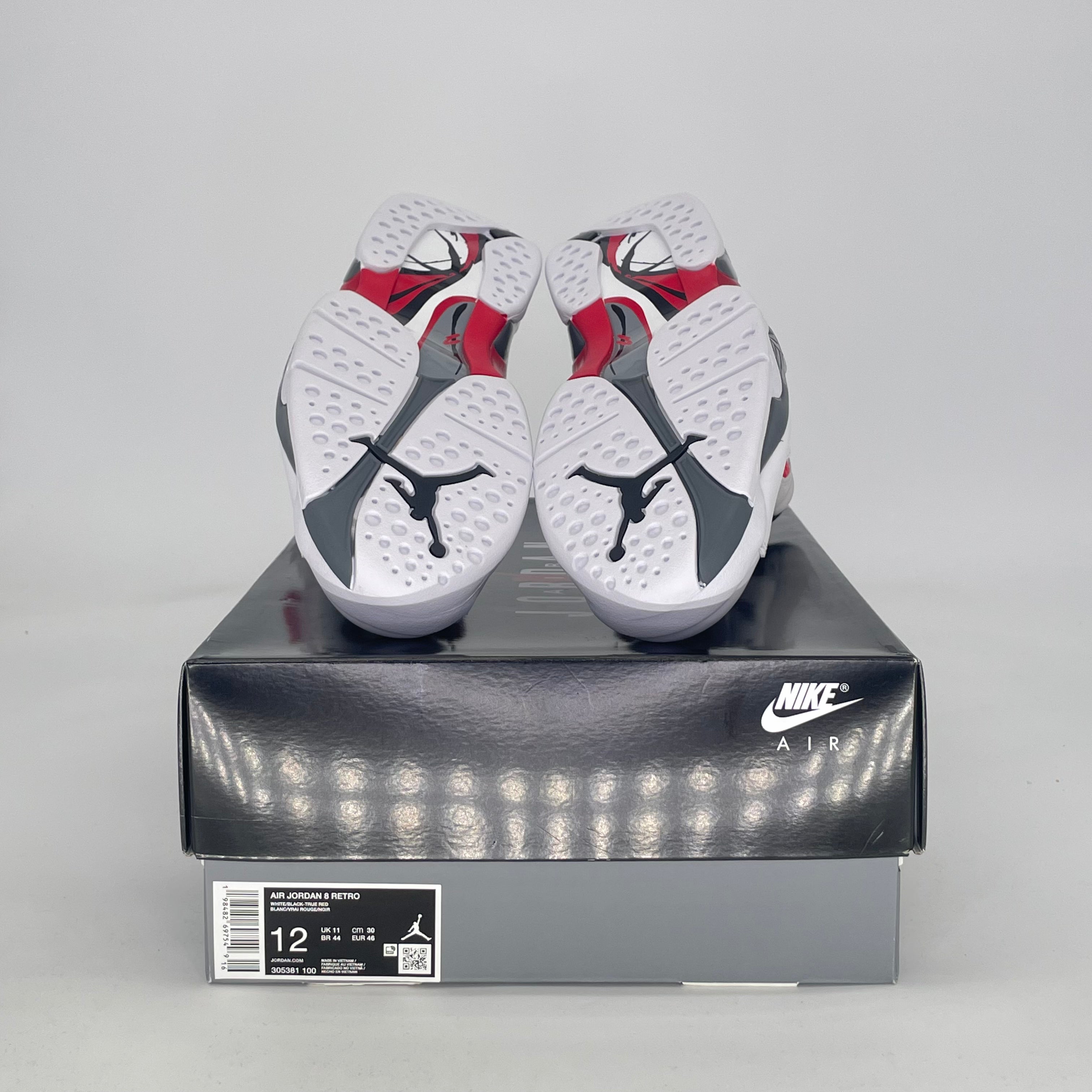 AIR JORDAN 8 WHITE TRUE RED 305381-100 SIZE 12/13.5W