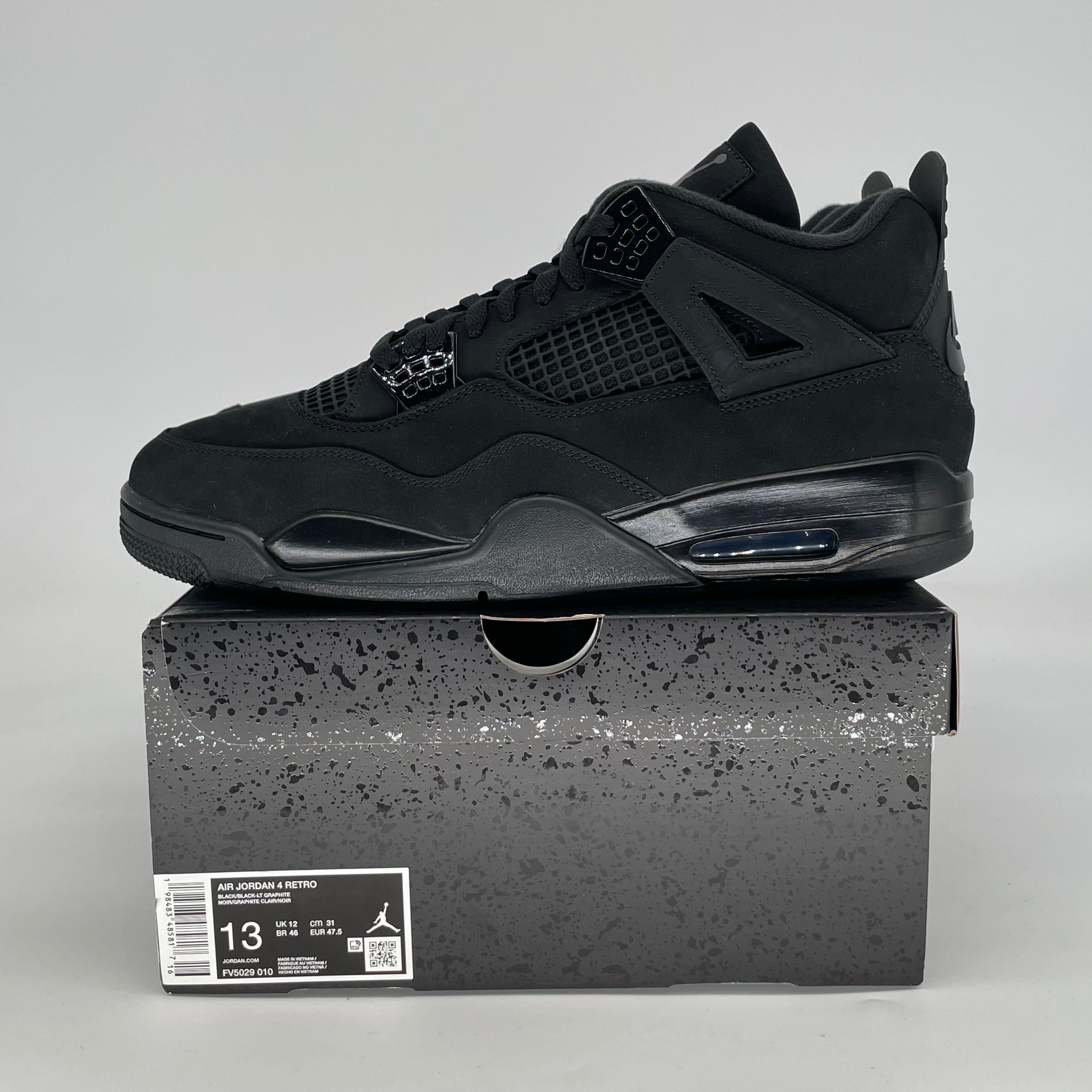 AIR JORDAN 4 BLACK CAT FV5029-010 SIZE 13/14.5W