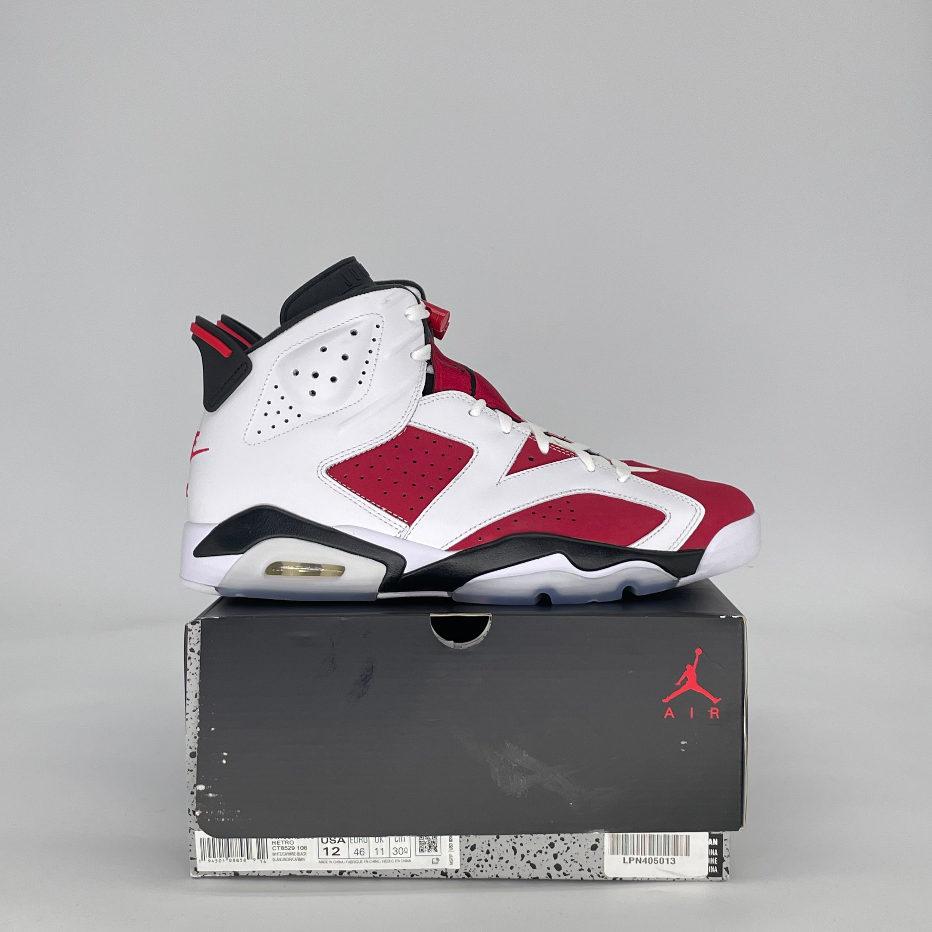 AIR JORDAN 6 CARMINE (2021) CT8529-106 SIZE 12/13.5W
