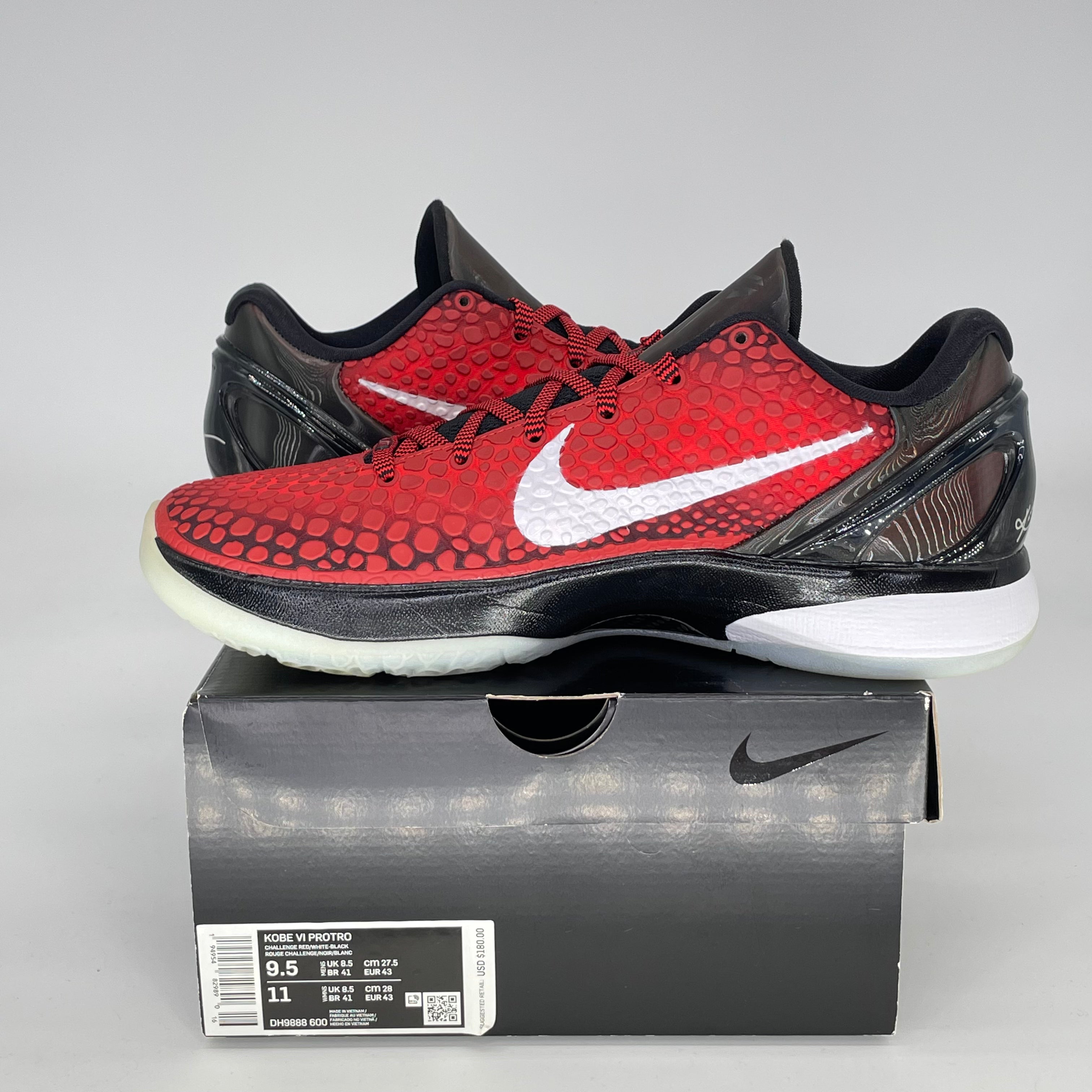 NIKE KOBE 6 PROTRO CHALLENGE RED ALL STAR DH9888-600 SIZE 9.5/11W