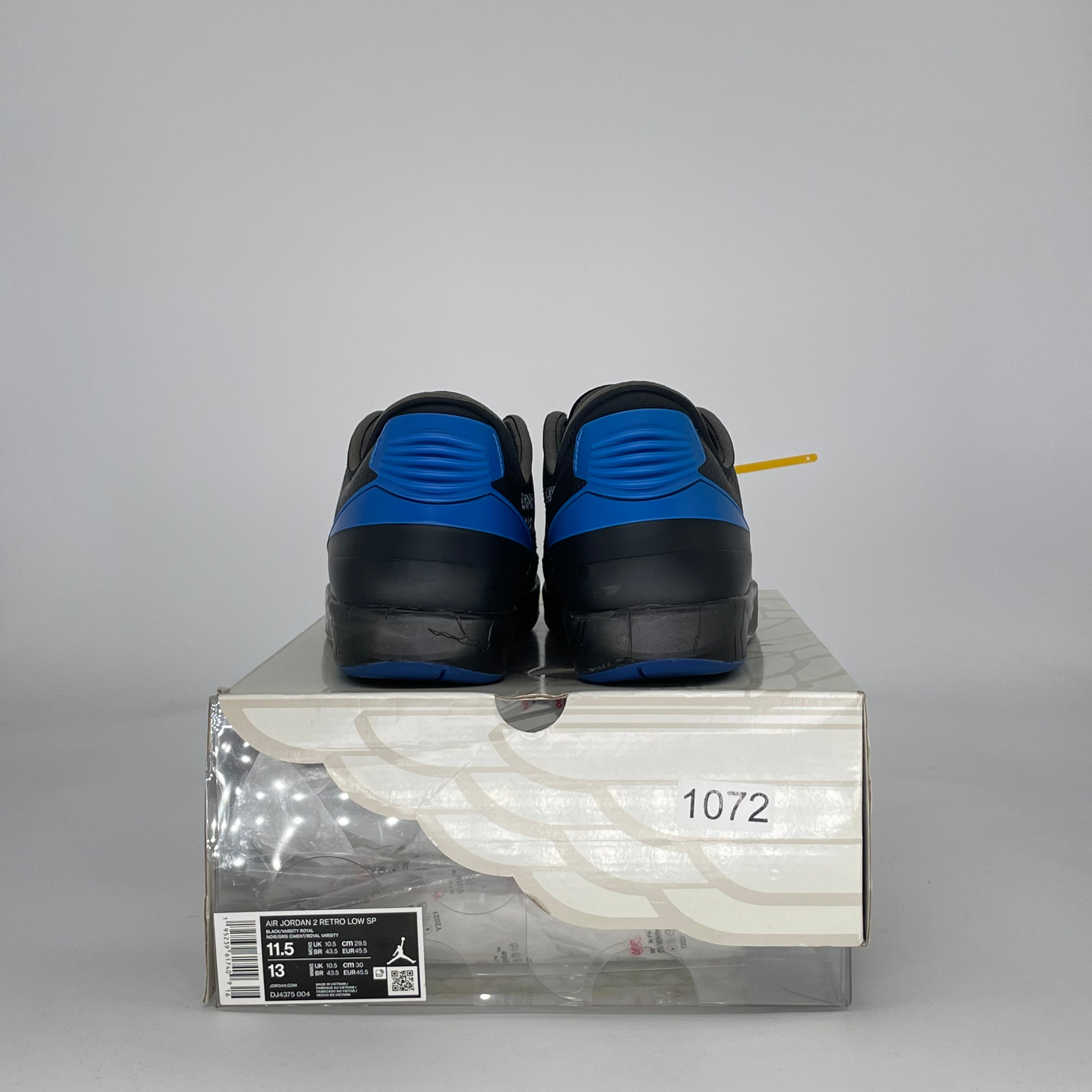 AIR JORDAN 2 LOW OFF-WHITE BLACK BLUE DJ4375-004 SIZE 11.5/13W