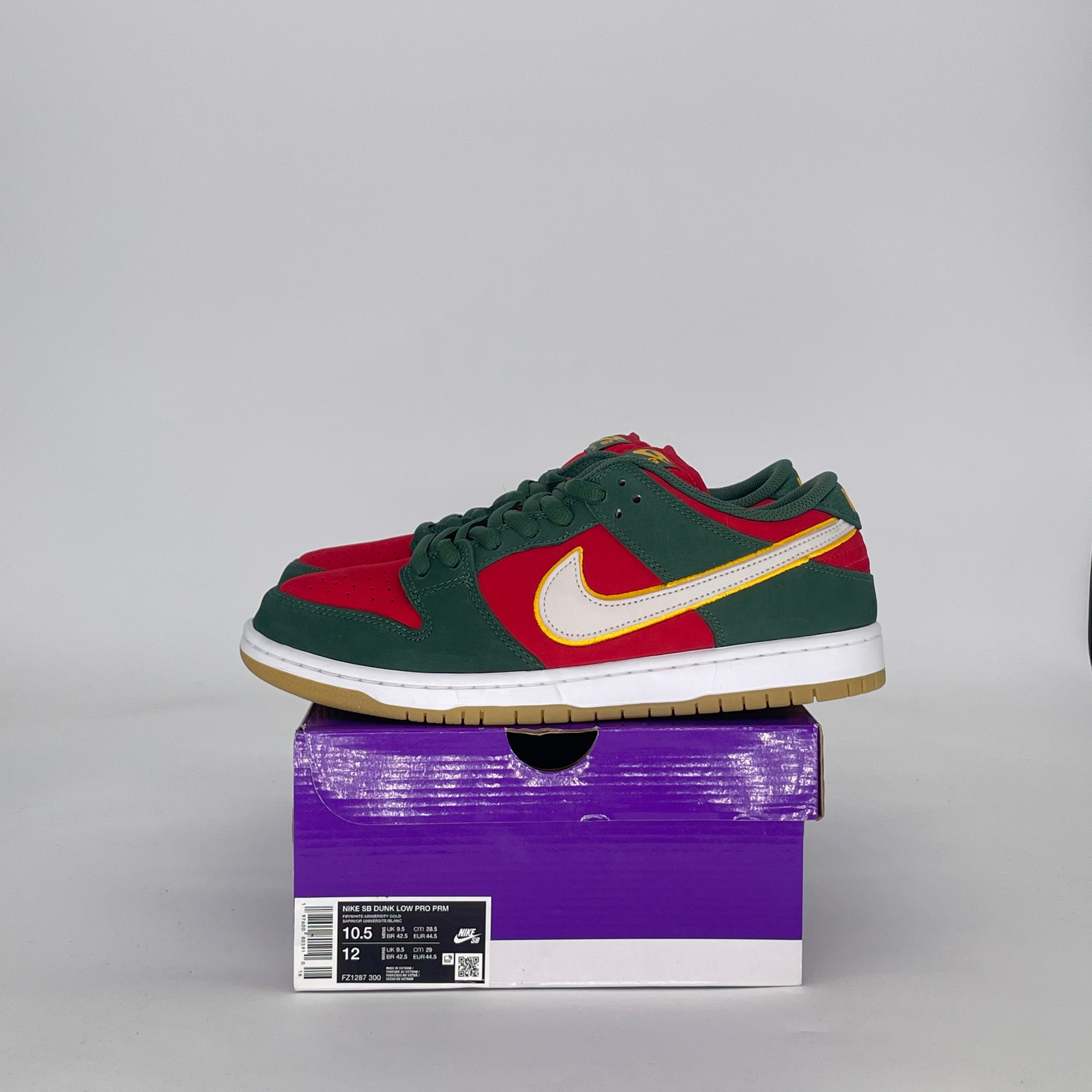 NIKE SB DUNK LOW SEATTLE SUPERSONICS FZ1287-300 SIZE 10.5/12W
