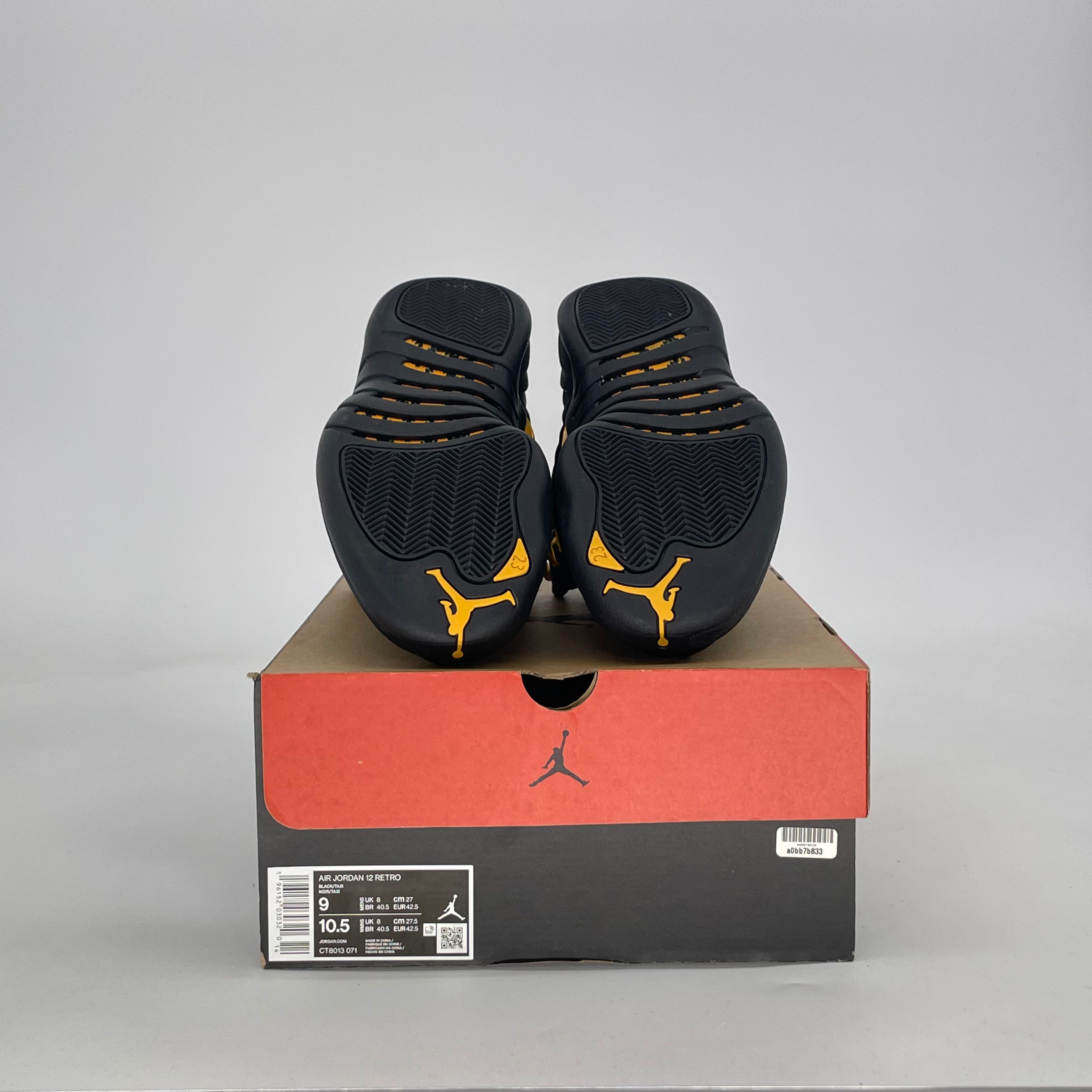 AIR JORDAN 12 BLACK TAXI CT8013-071 SIZE 9/10.5W