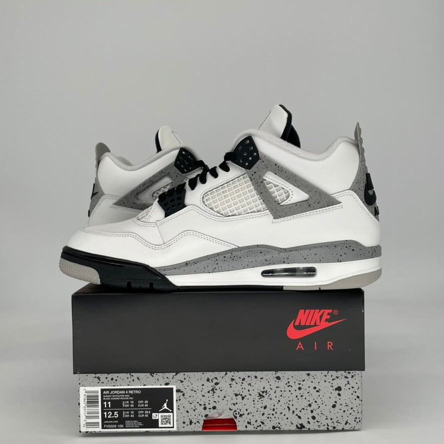 AIR JORDAN 4 WHITE CEMENT FV5029-100 SIZE 11/12.5W