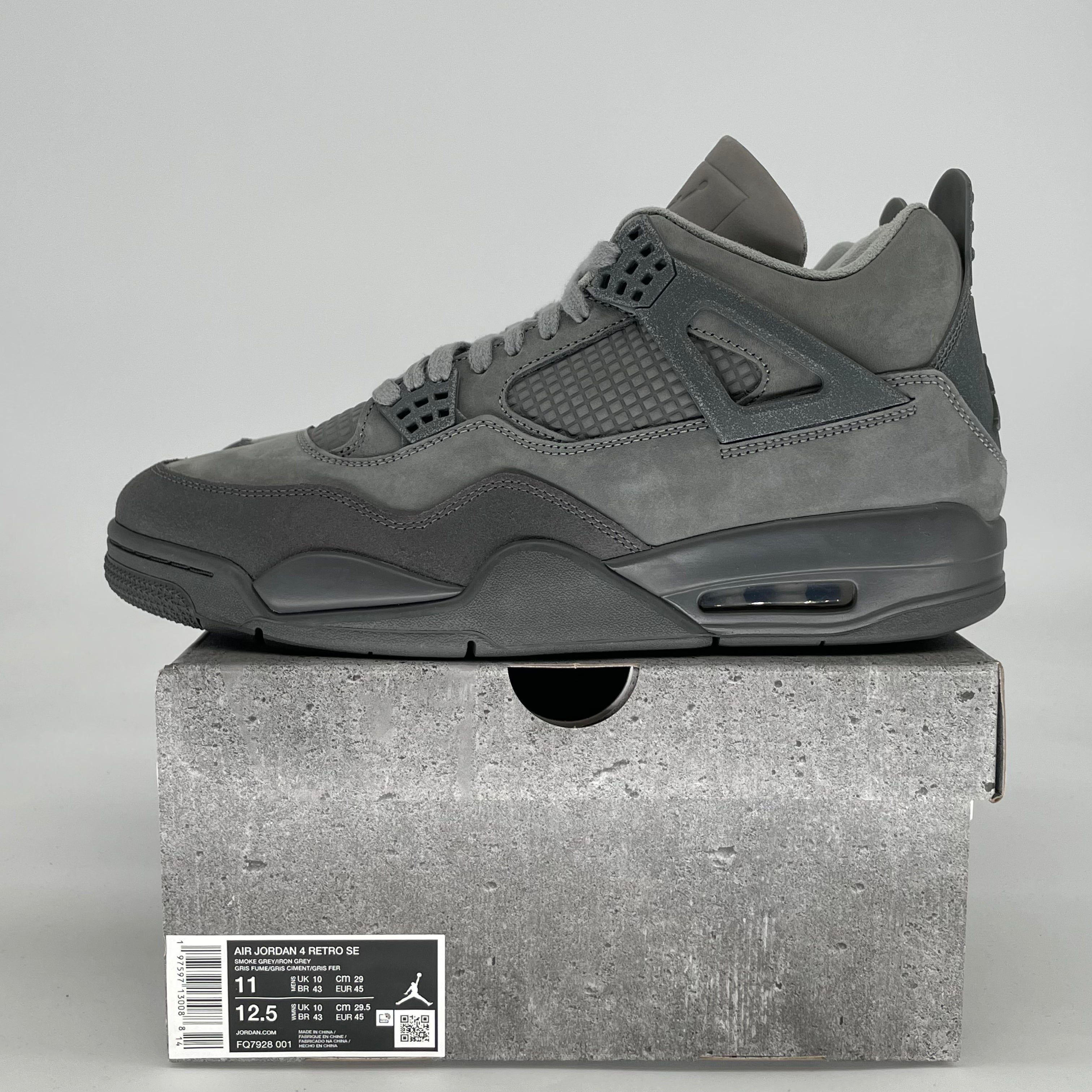 AIR JORDAN 4 WET CEMENT FQ7928-001 SIZE 11/12.5W
