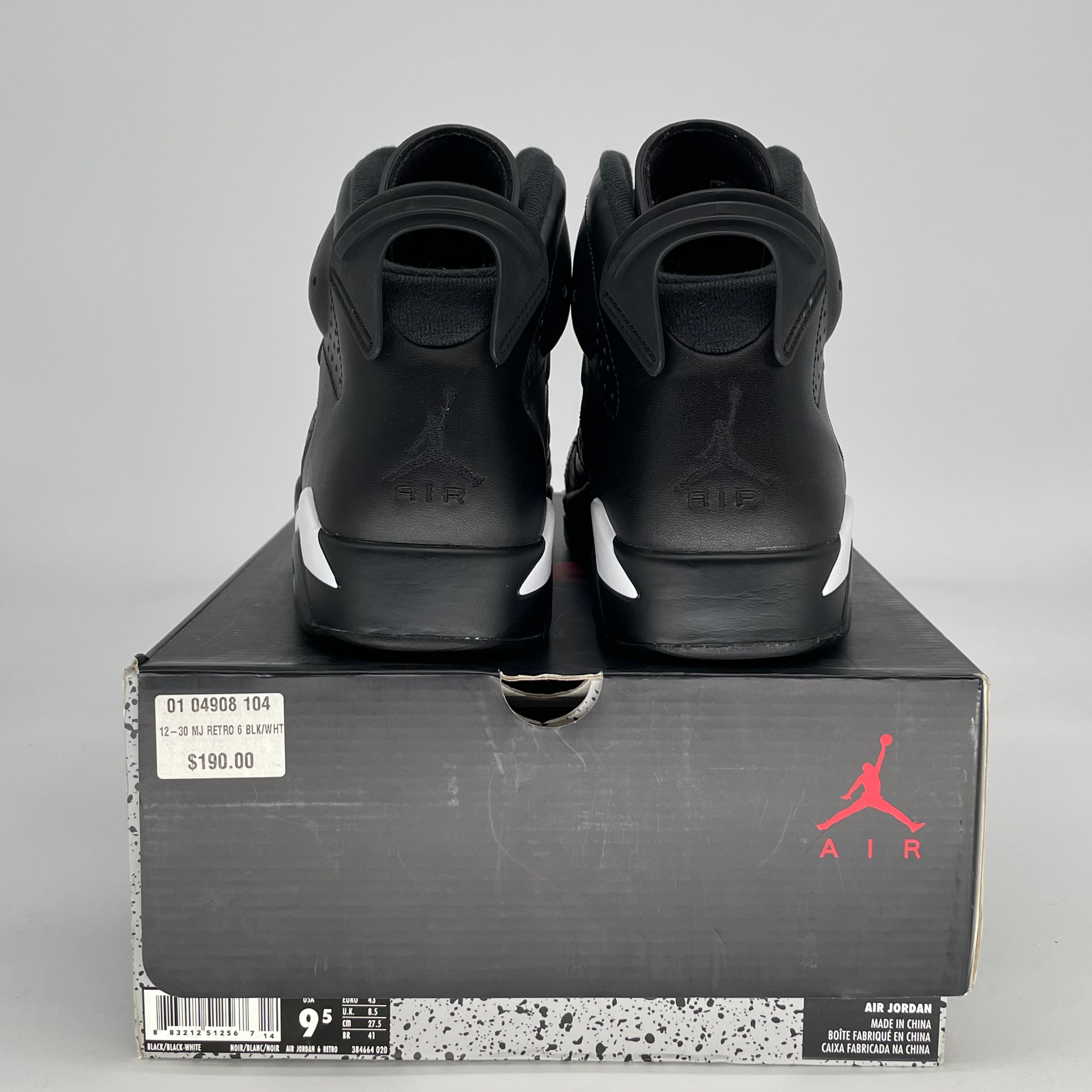 AIR JORDAN 6 BLACK CAT 384664-020 SIZE 9.5/11W