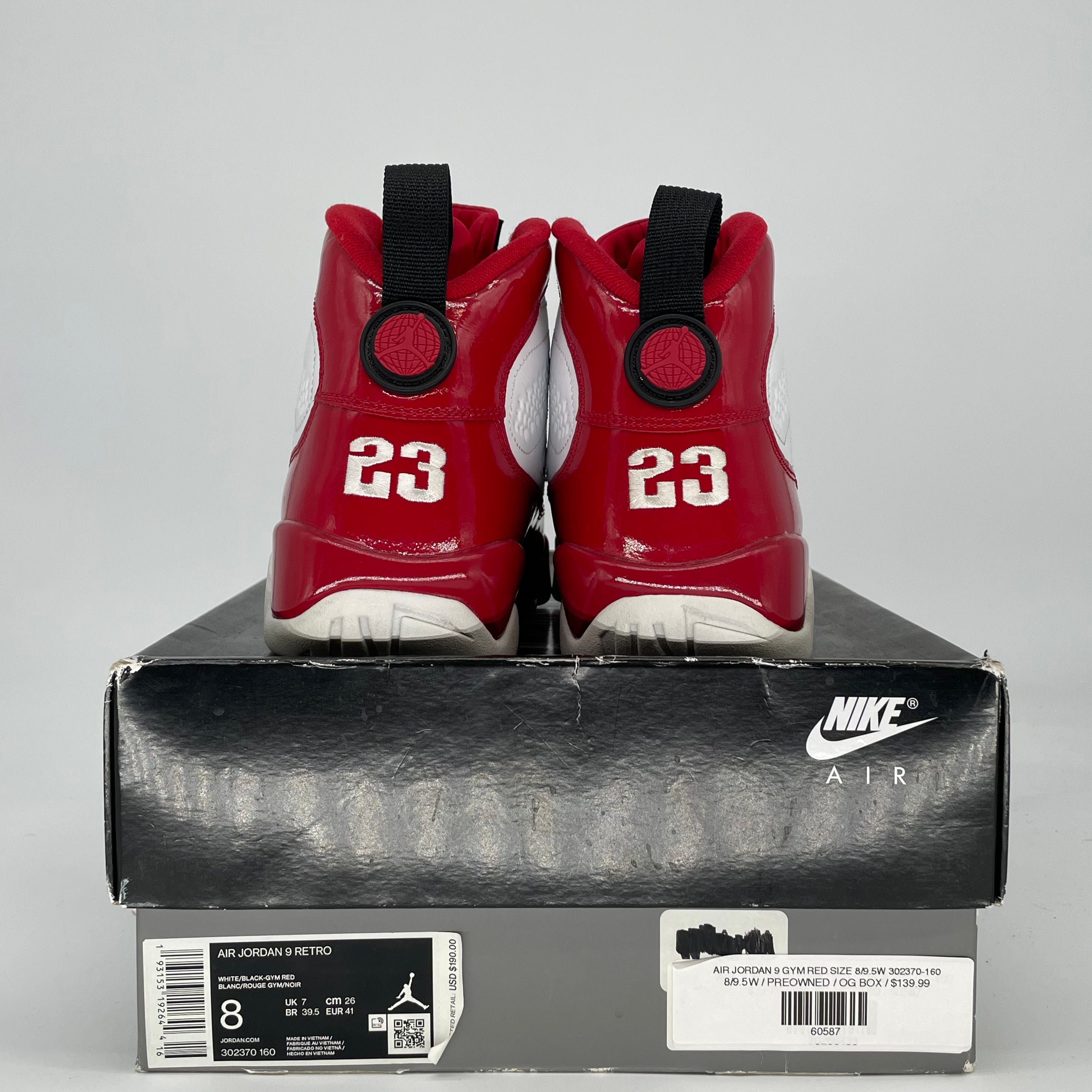 AIR JORDAN 9 GYM RED SIZE 8/9.5W 302370-160