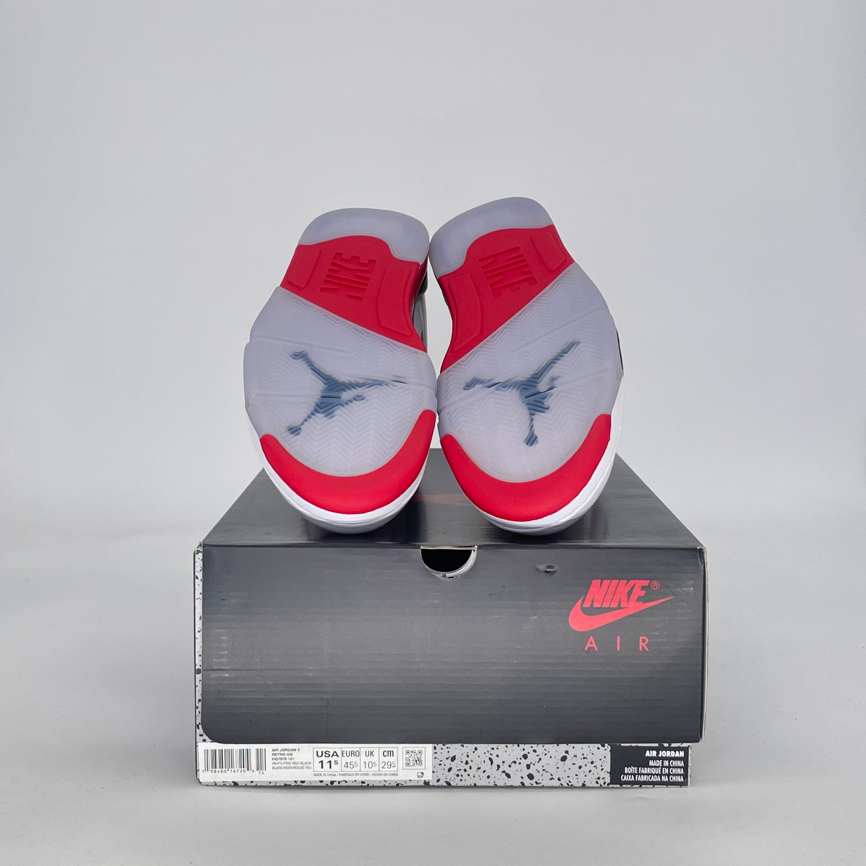AIR JORDAN 5 FIRE RED BLACK TONGUE HQ7978-101 SIZE 11.5/13W