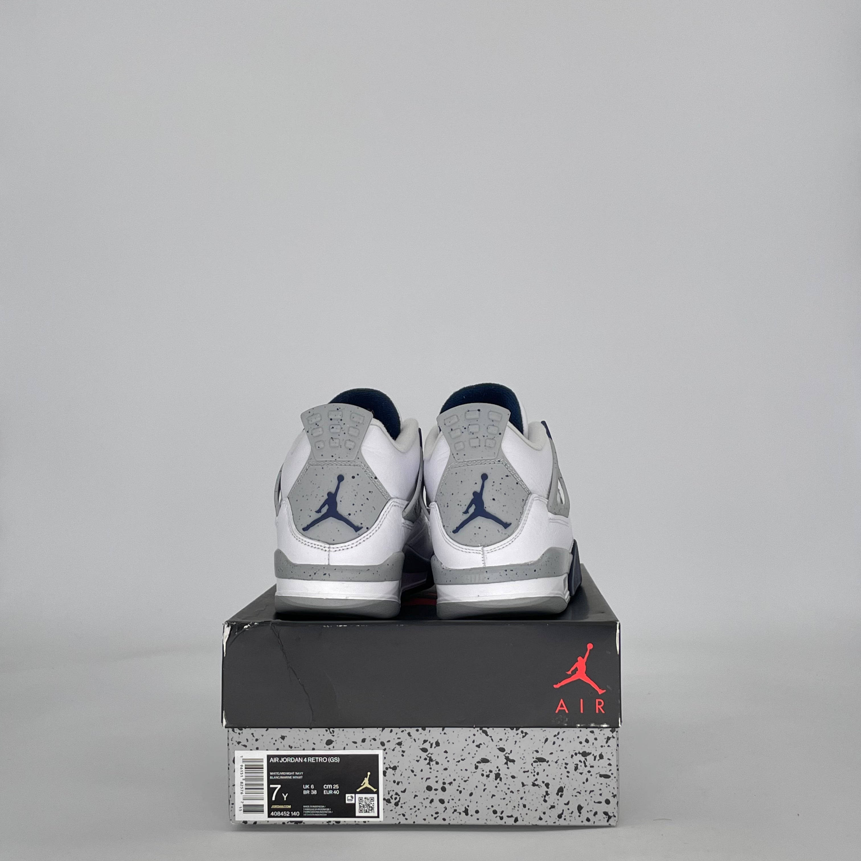 AIR JORDAN 4 MIDNIGHT NAVY 408452-140 SIZE 7/8.5W GS