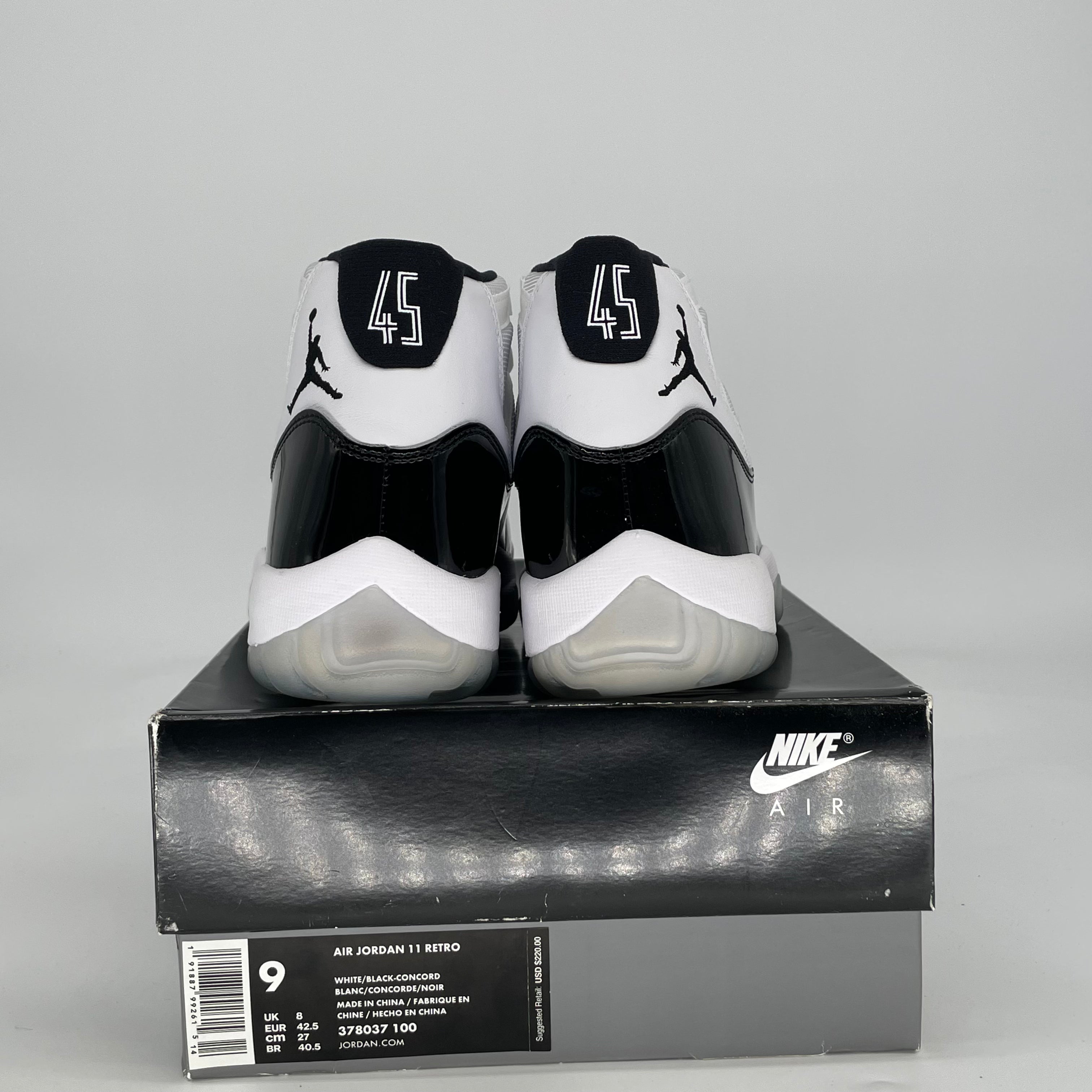 AIR JORDAN 11 CONCORD 378037-100 SIZE 9/10.5W