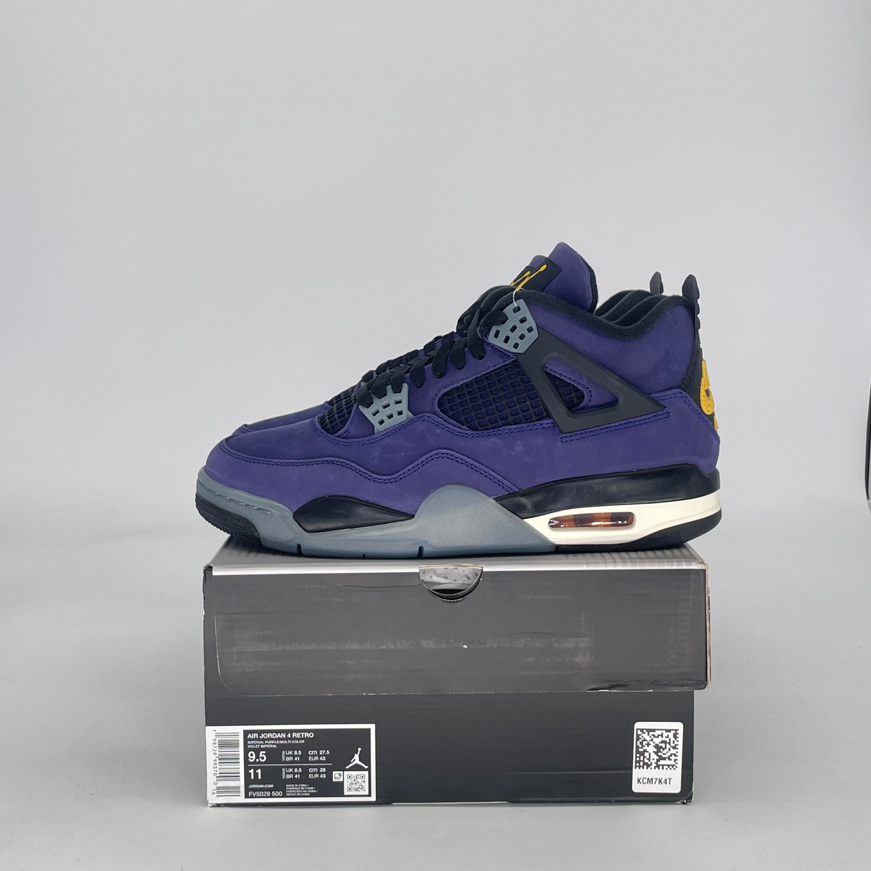 AIR JORDAN 4 LAKERS FV5029-500 SIZE 9.5/11W