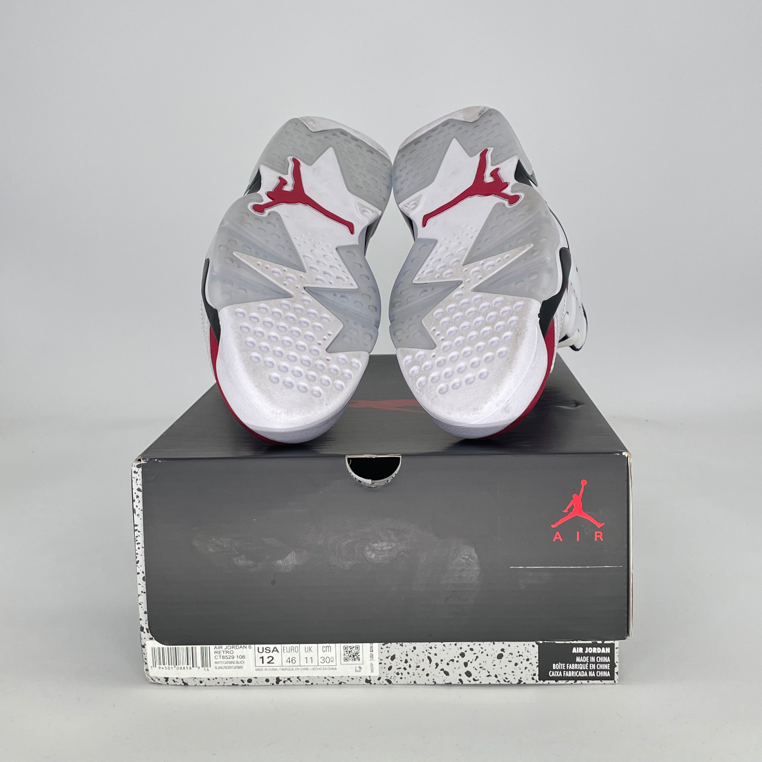 AIR JORDAN 6 CARMINE (2021) CT8529-106 SIZE 12/13.5W