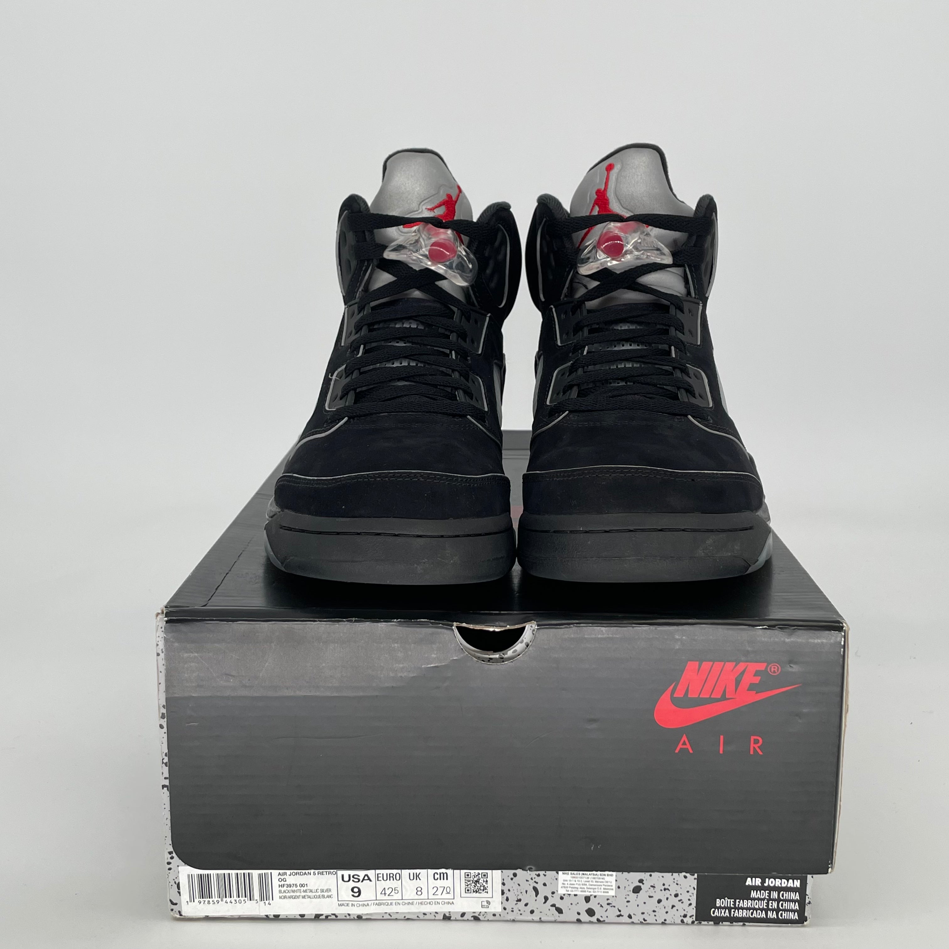 AIR JORDAN 5 BLACK METALLIC REIMAGINED HF3975-001 SIZE 9/10.5W