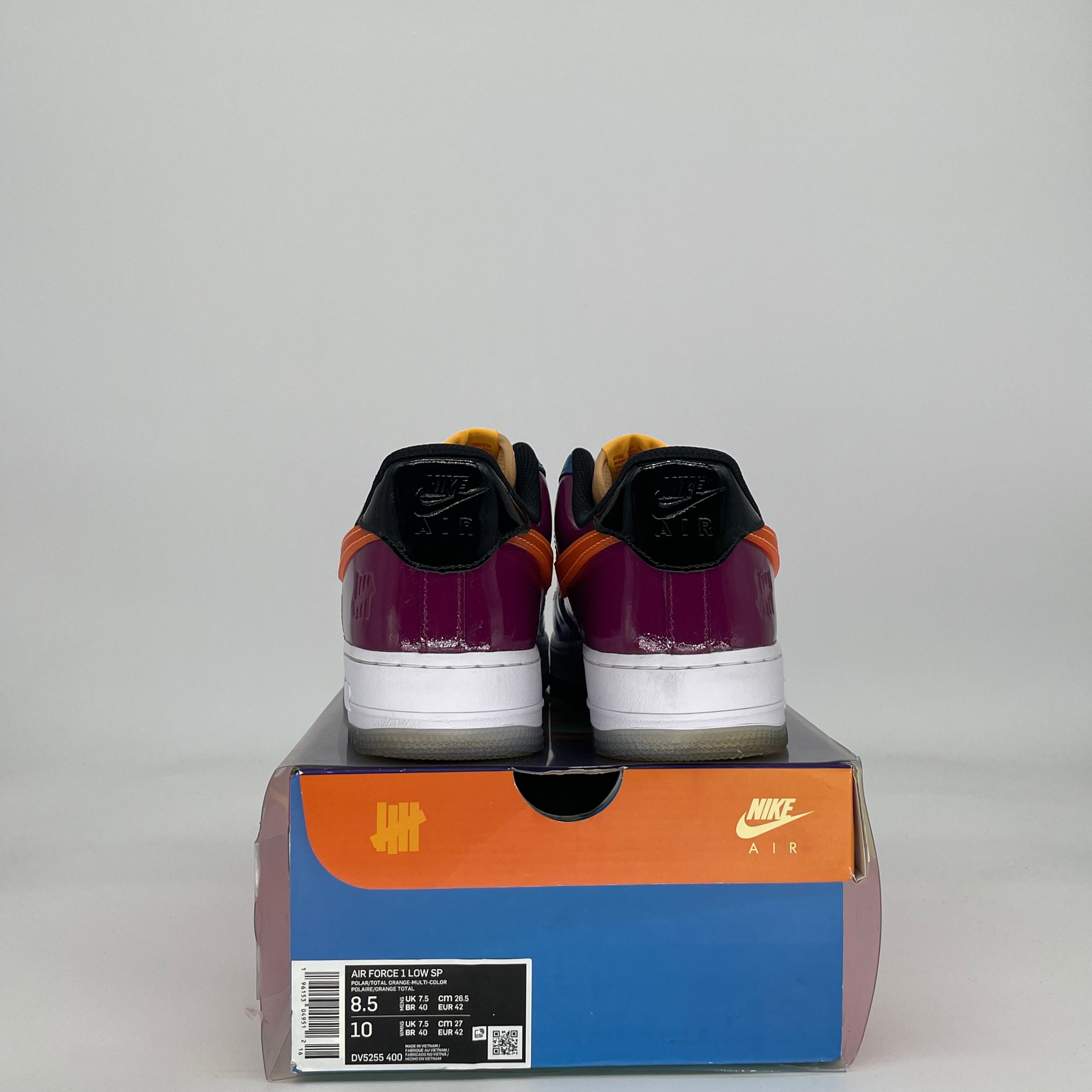 NIKE AIR FORCE 1 LOW UNDEFEATED MULTI-PATENT TOTAL ORANGE CD4991-500 SIZE 8.5/10W