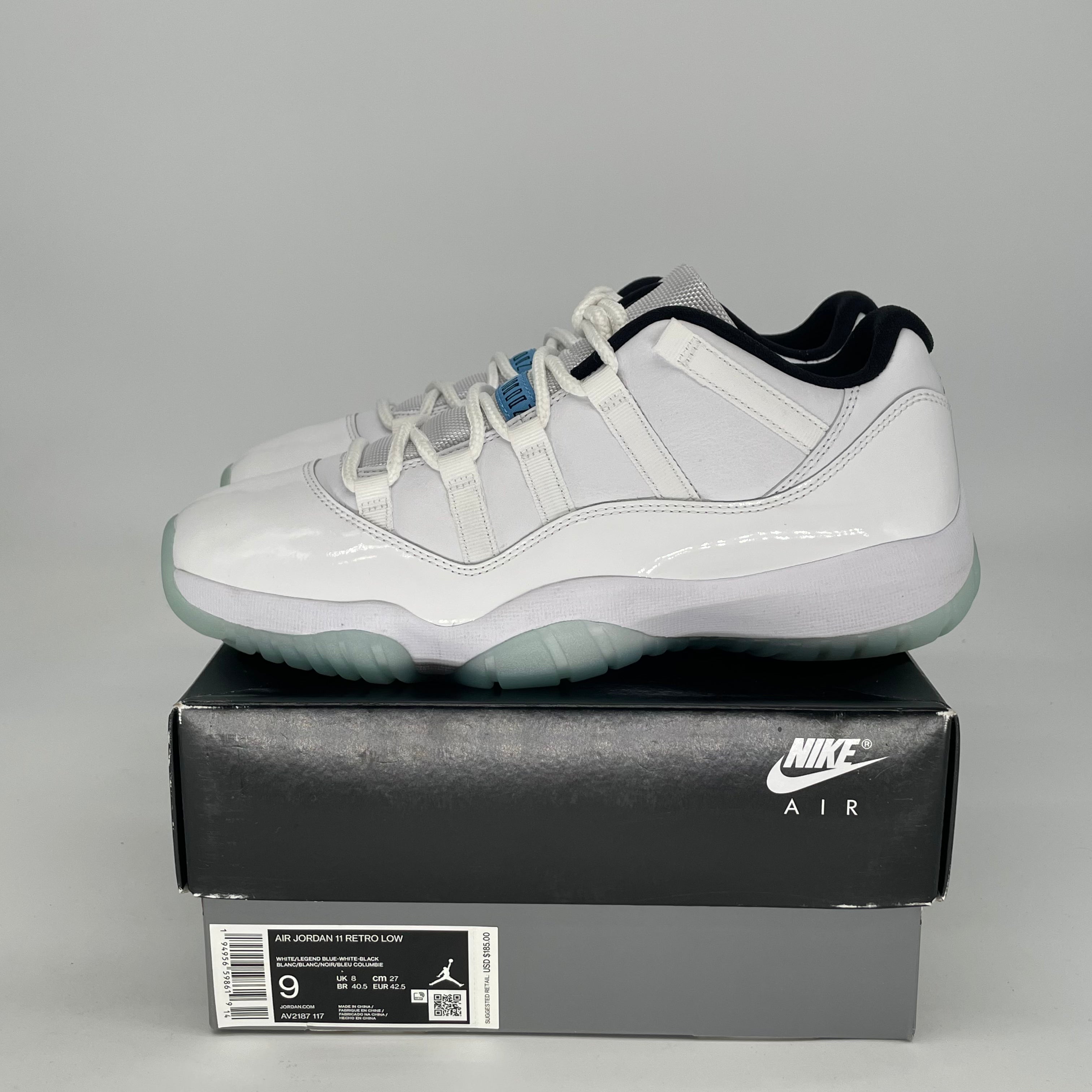 AIR JORDAN 11 LOW LEGEND BLUE AV2187-117 SIZE 9/10.5W