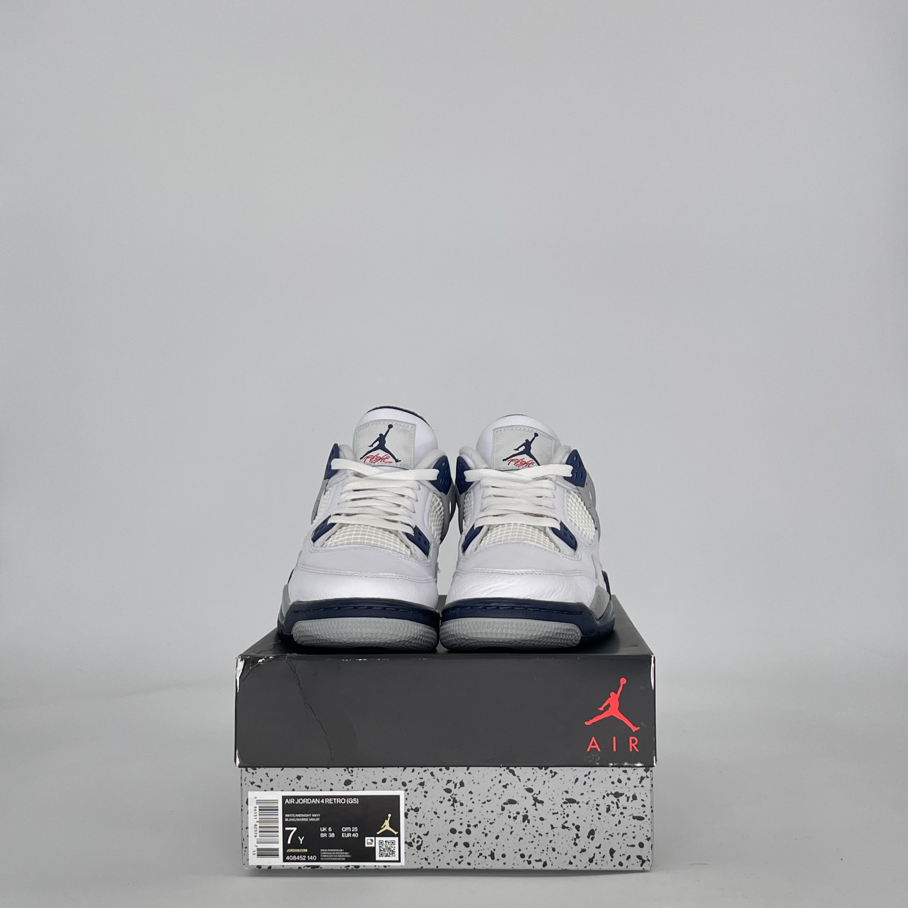 AIR JORDAN 4 MIDNIGHT NAVY 408452-140 SIZE 7/8.5W GS