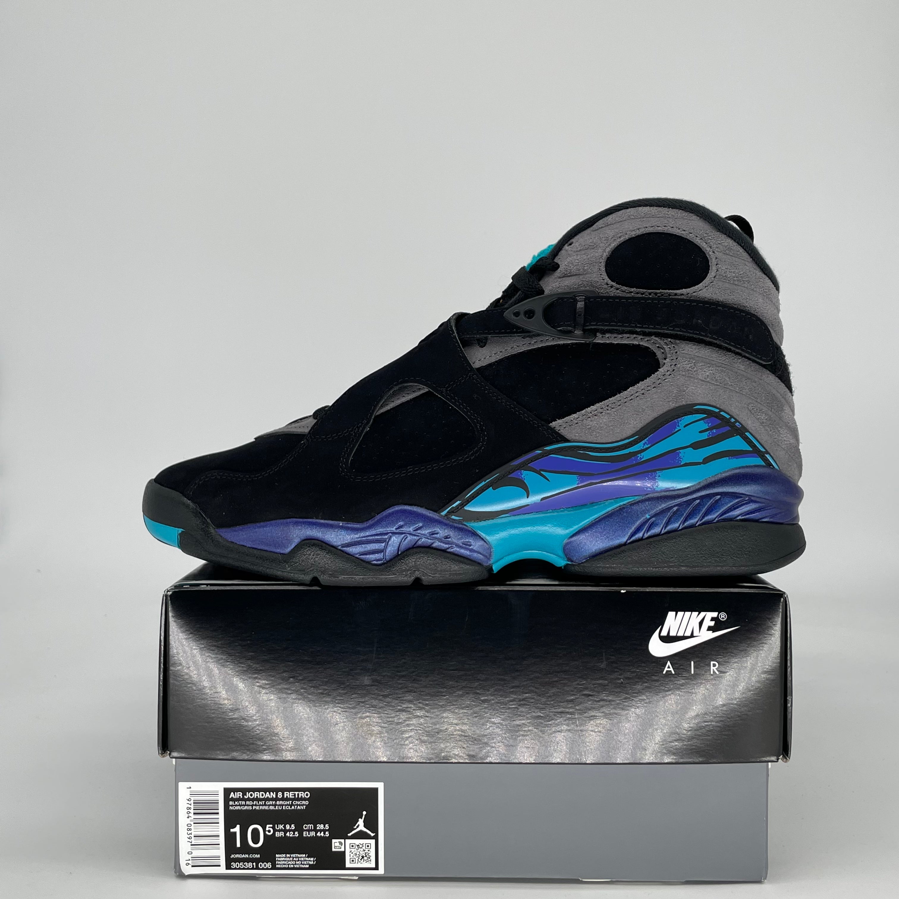 AIR JORDAN 8 AQUA 305381-006 SIZE 10.5/12W
