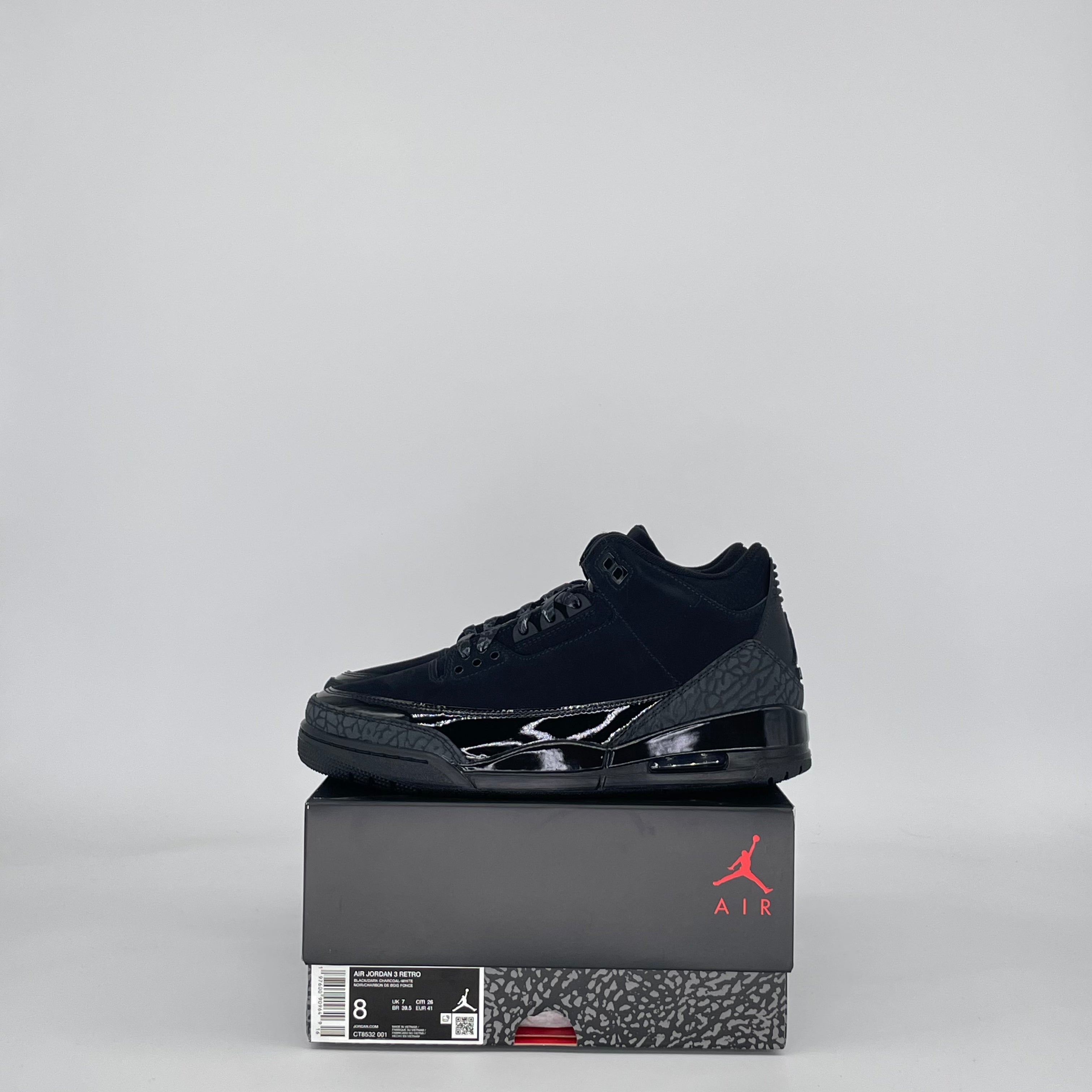 AIR JORDAN 3 BLACK CAT CT8532-001 SIZE 8/9.5W