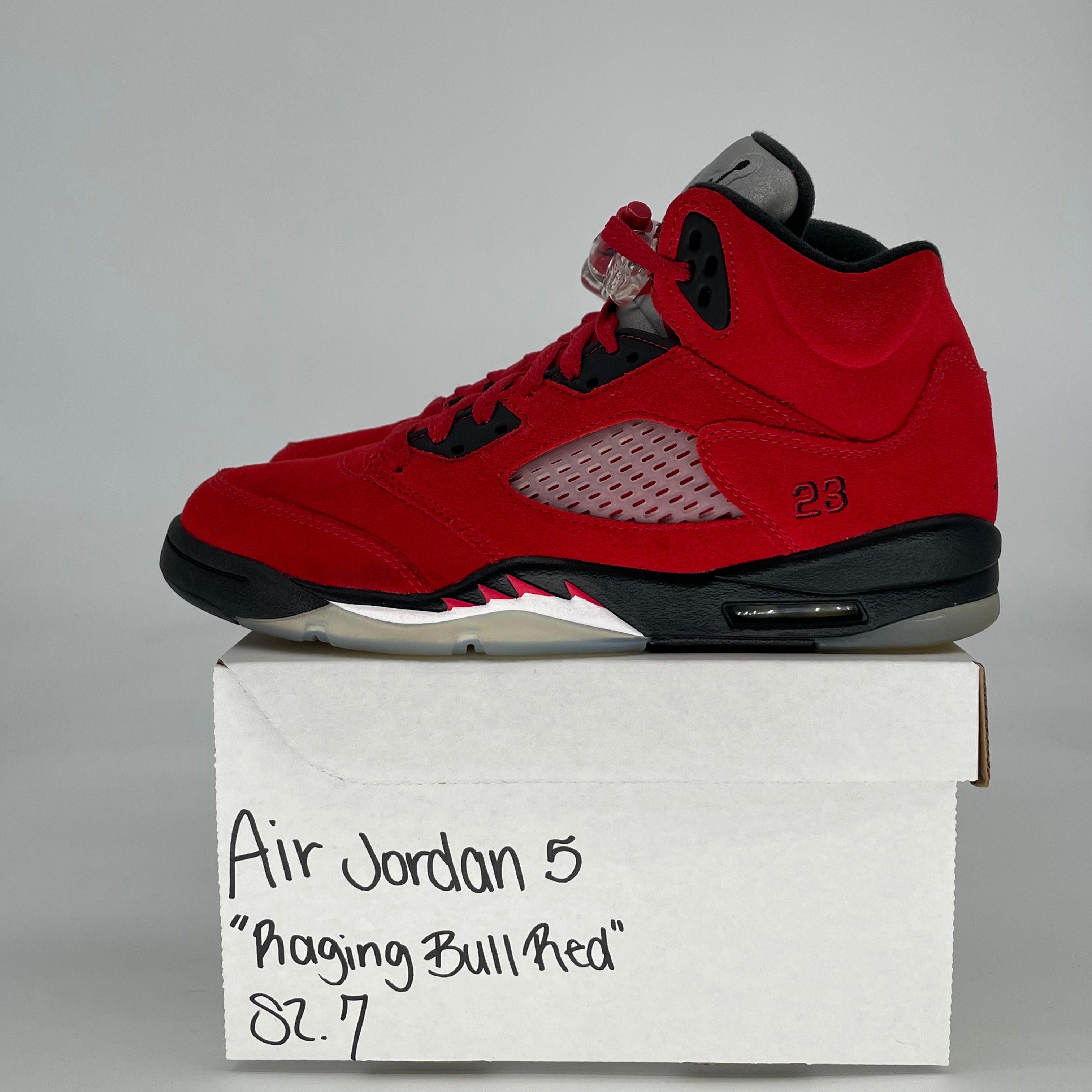 AIR JORDAN 5 RAGING BULL RED 440888-600 SIZE 7/8.5W