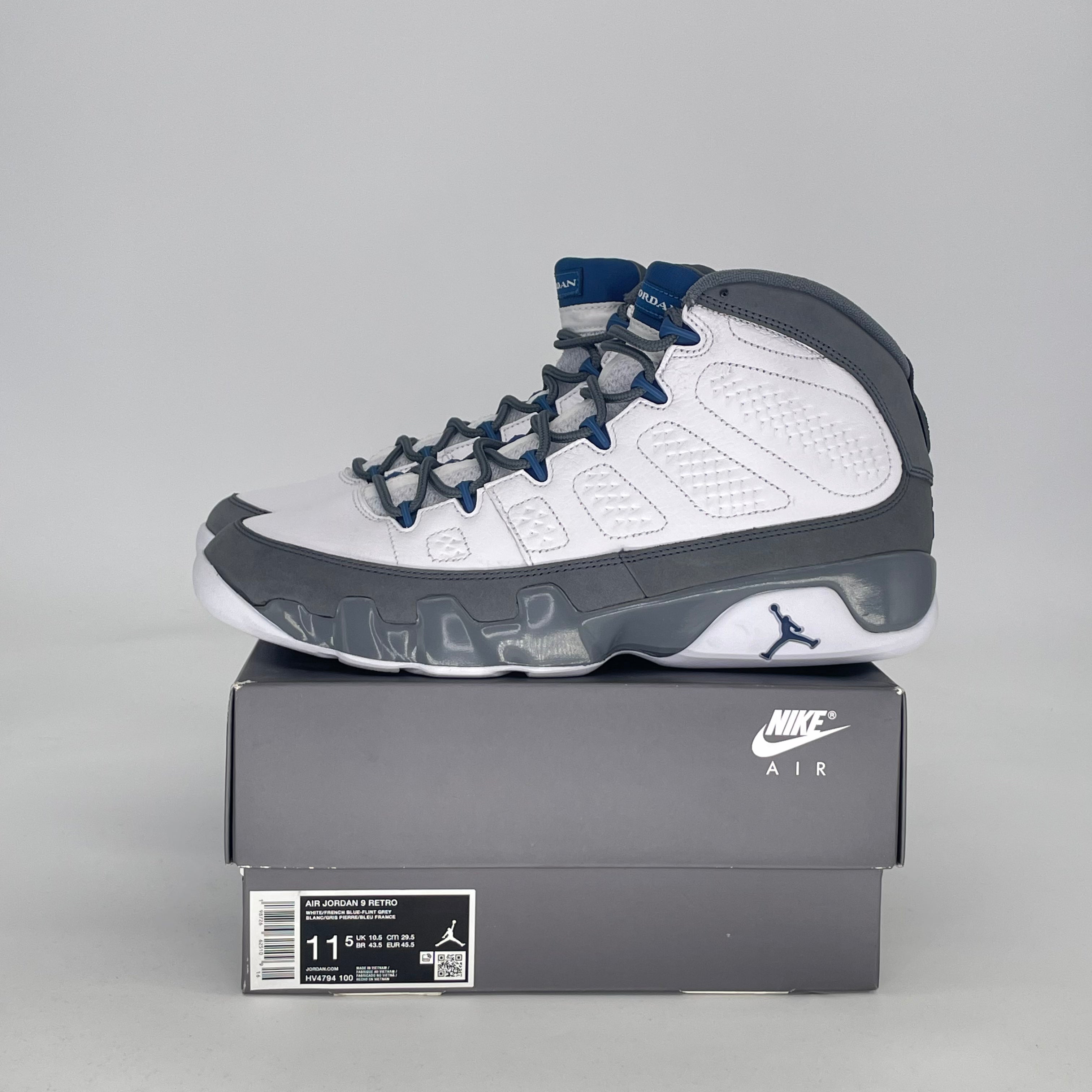 AIR JORDAN 9 FLINT GREY FRENCH BLUE HV4794-100 SIZE 11.5/13W