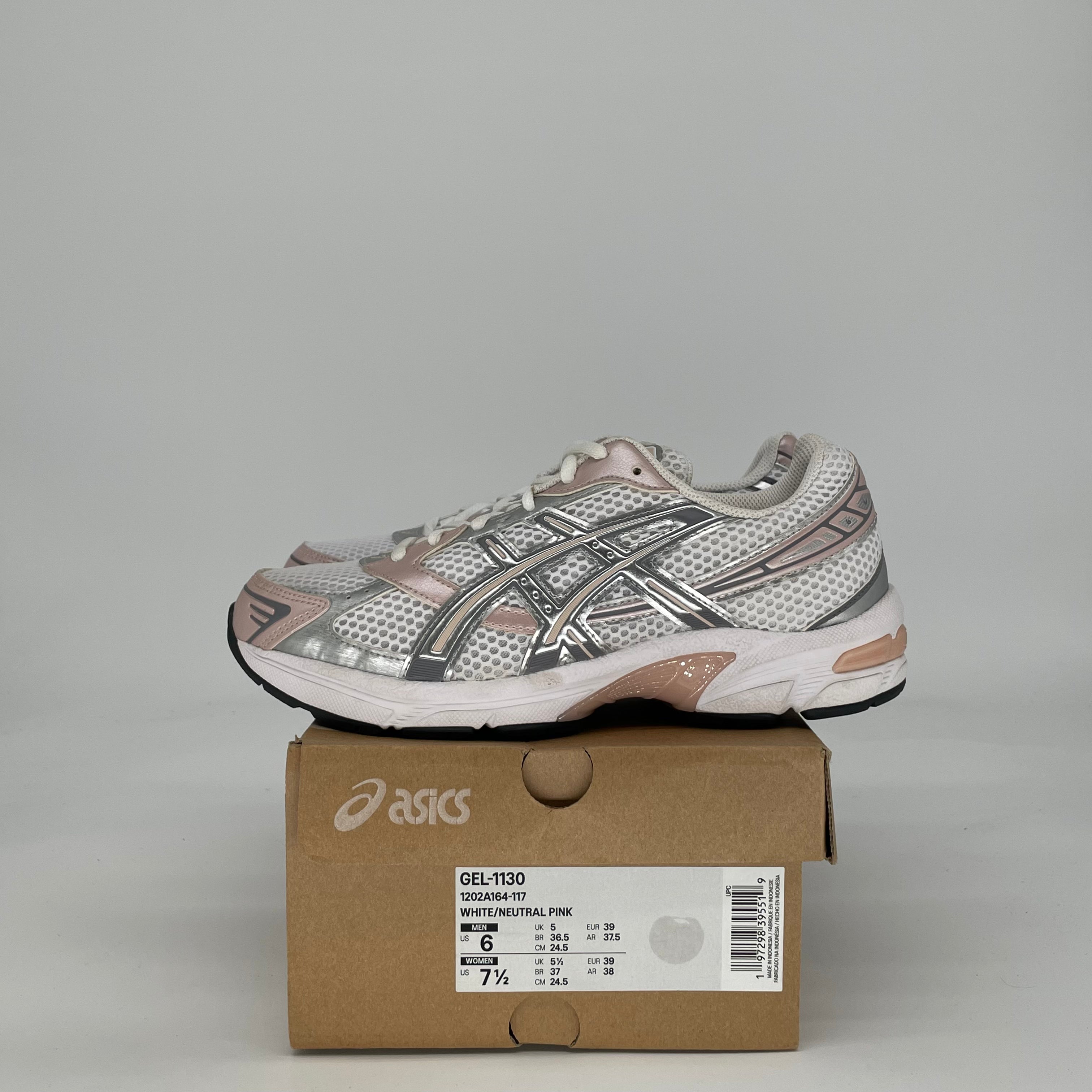ASICS GEL-1130 WHITE NEUTRAL PINK W 1202A164-117 SIZE 6/7.5W