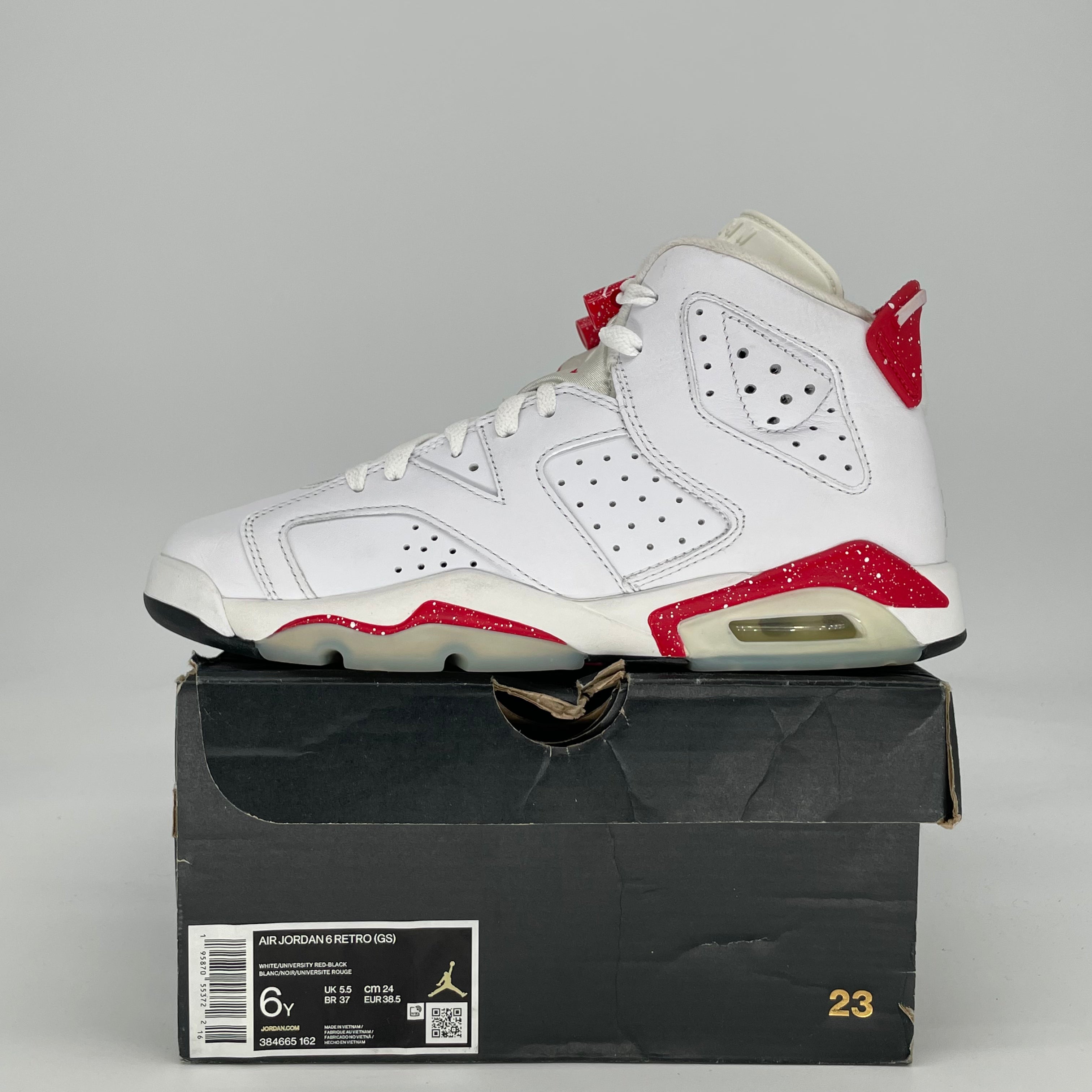 AIR JORDAN 6 RED OREO 384665-132 SIZE 6/7.5W