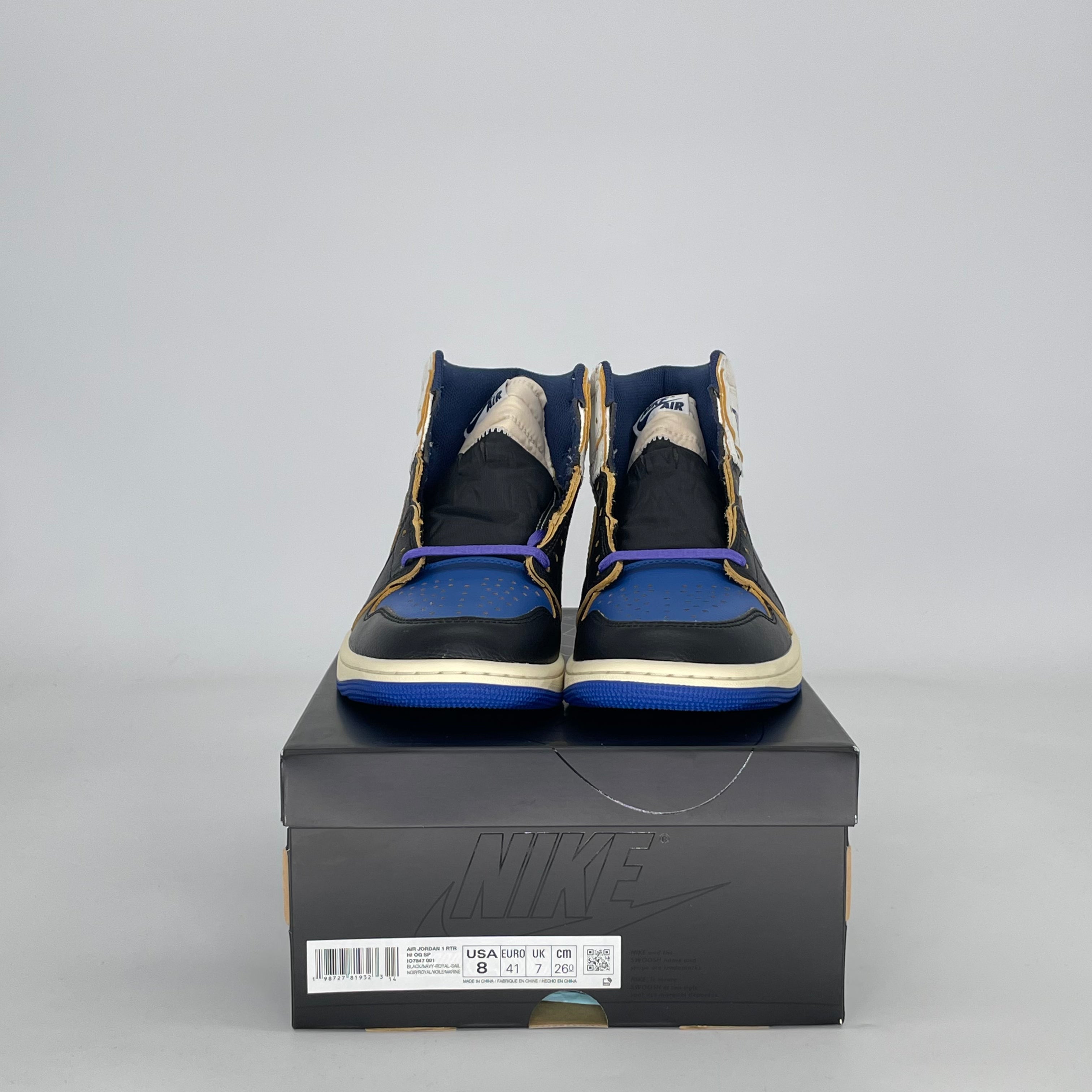 AIR JORDAN 1 HIGH FRAGMENT X UNION LA SPORT ROYAL IO7847-001 SIZE 8/9.5W