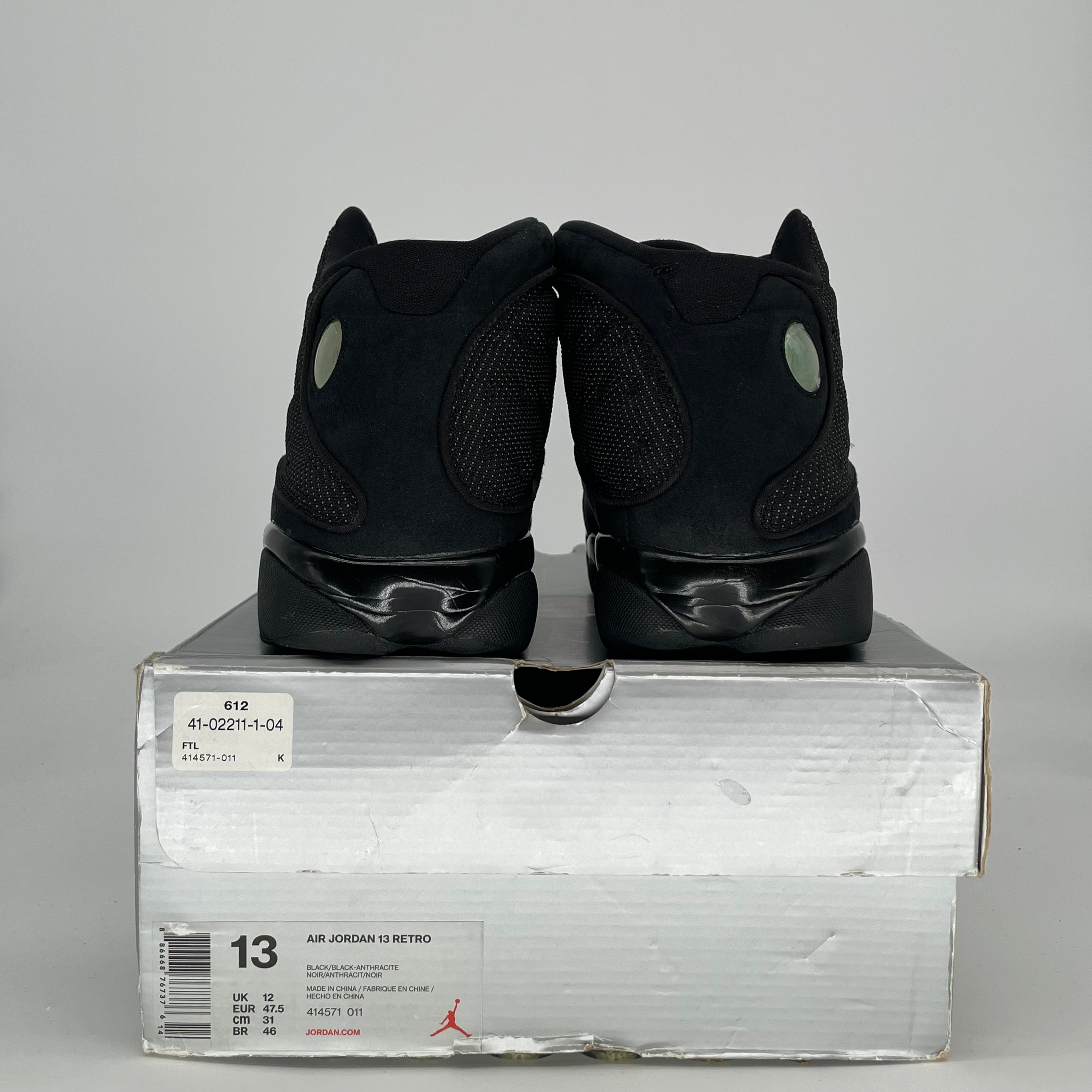 AIR JORDAN 13 BLACK CAT 414571-011 SIZE 13/14.5W