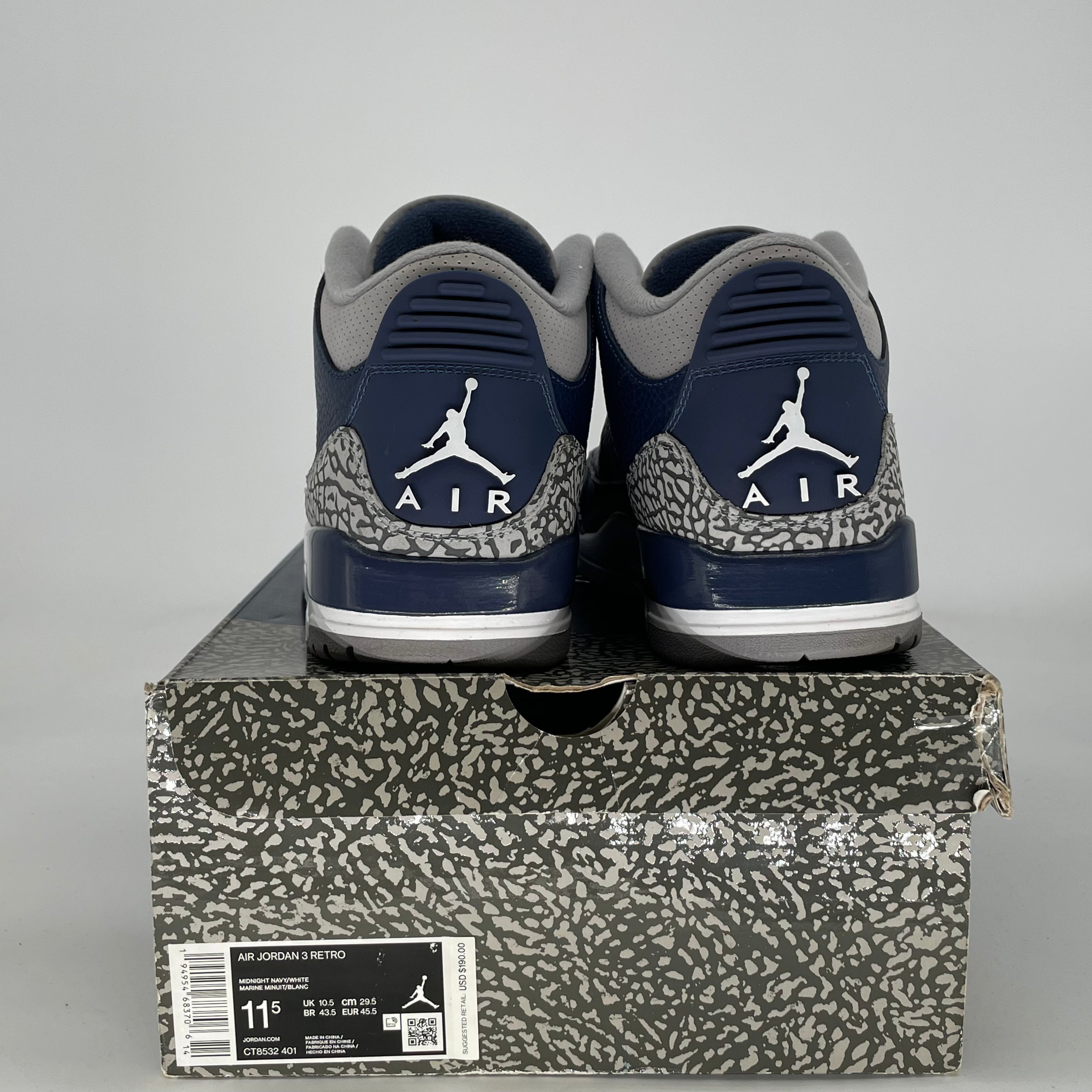 AIR JORDAN 3 GEORGETOWN CT8532-401 SIZE 11.5/13W