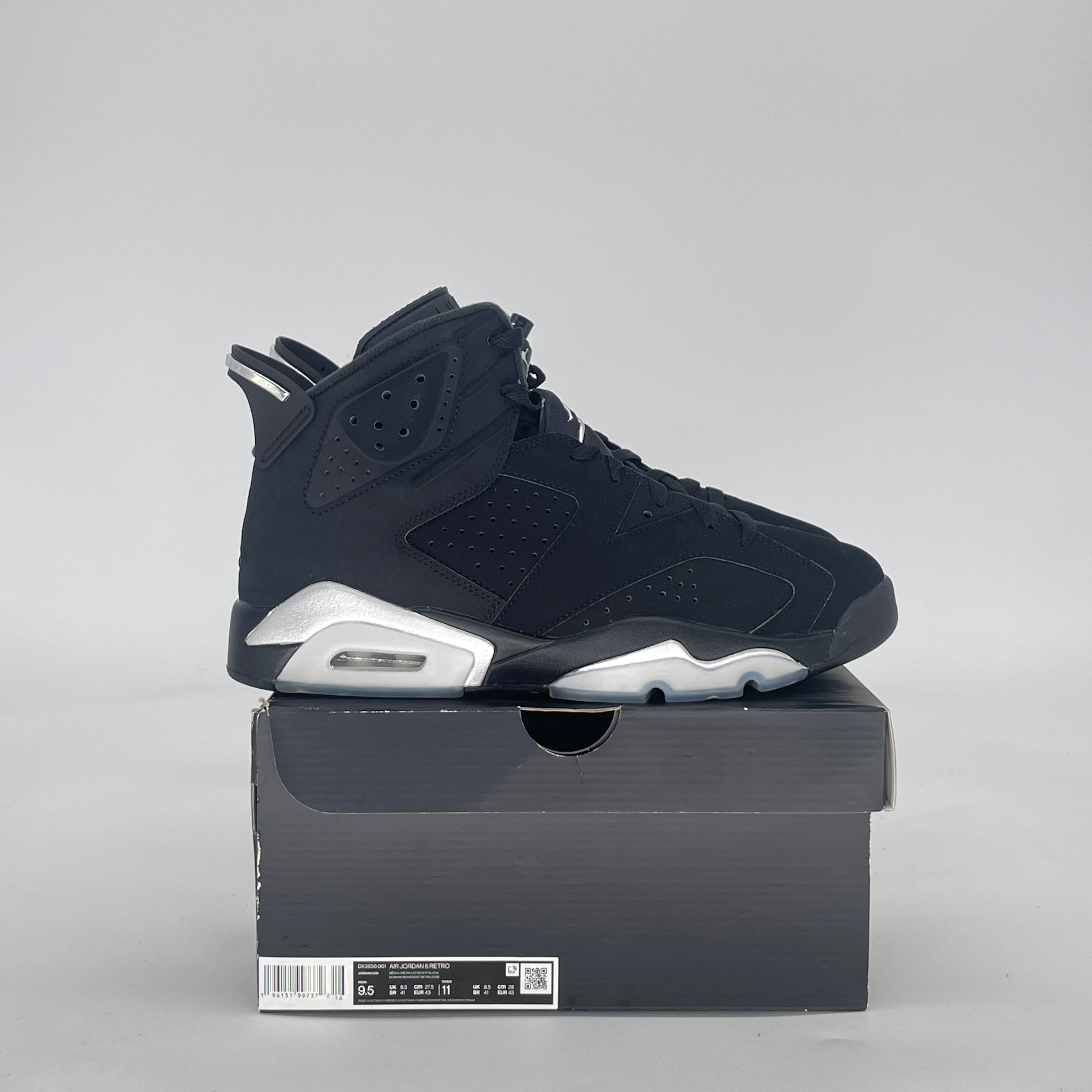 AIR JORDAN 6 CHROME DX2836-001 SIZE 9.5/11W