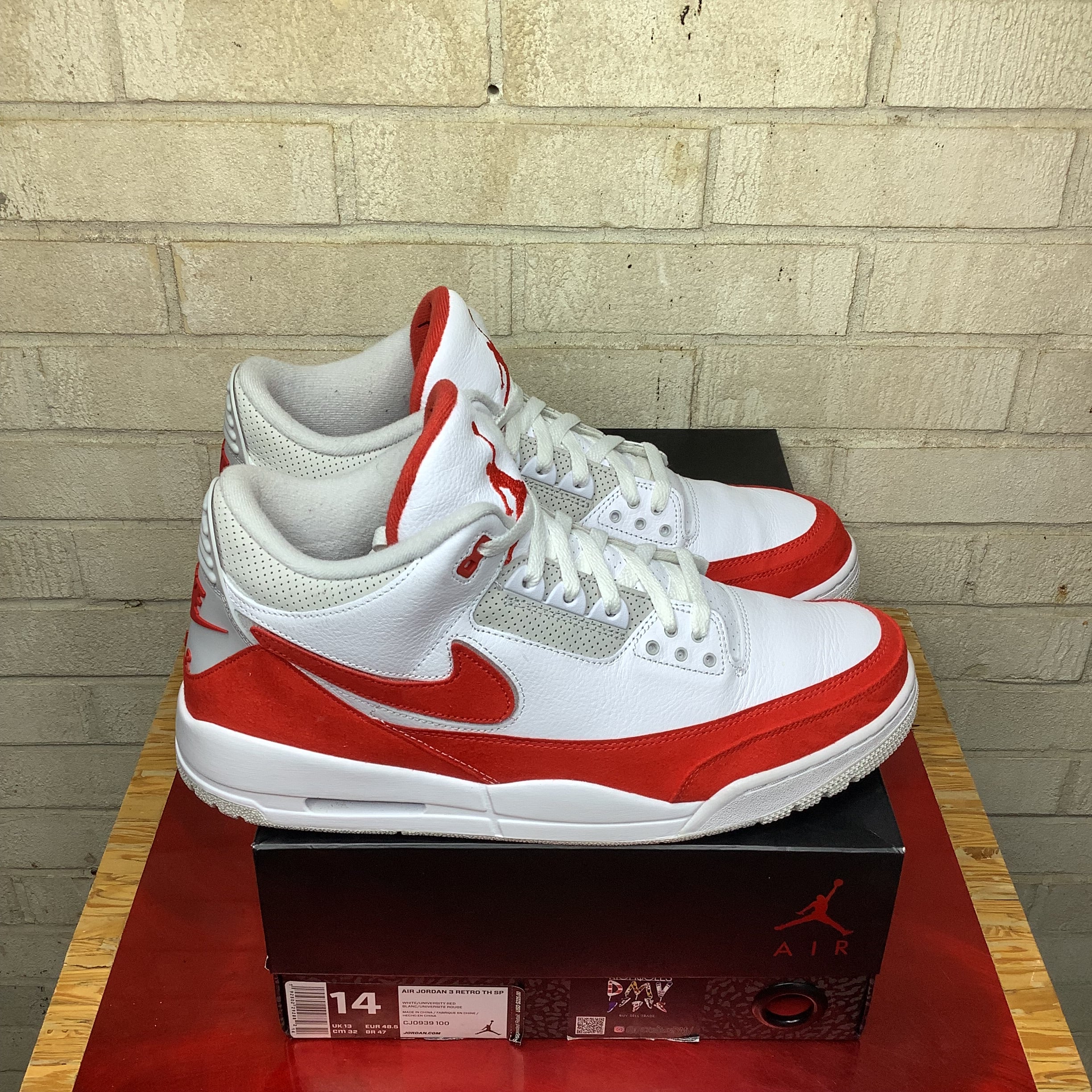 AIR JORDAN 3 TINKER UNIVERSITY RED SIZE 14/15.5W CJ0939-100