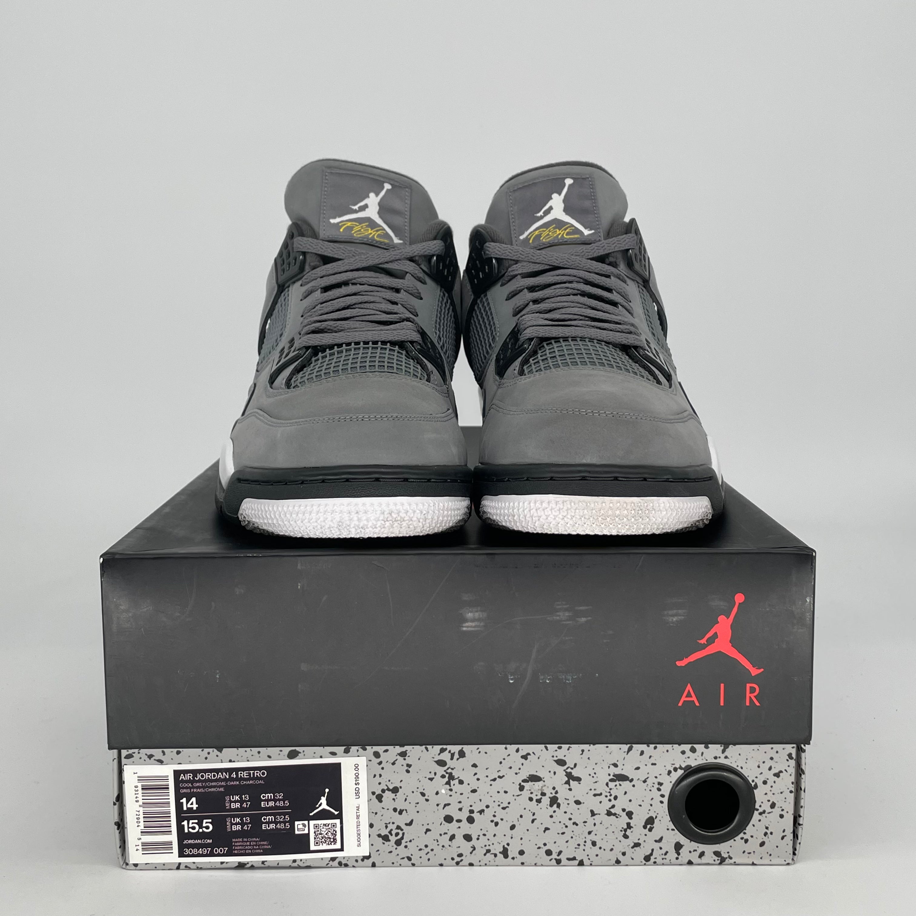 AIR JORDAN 4 COOL GREY 308497-007 SIZE 14/15.5W
