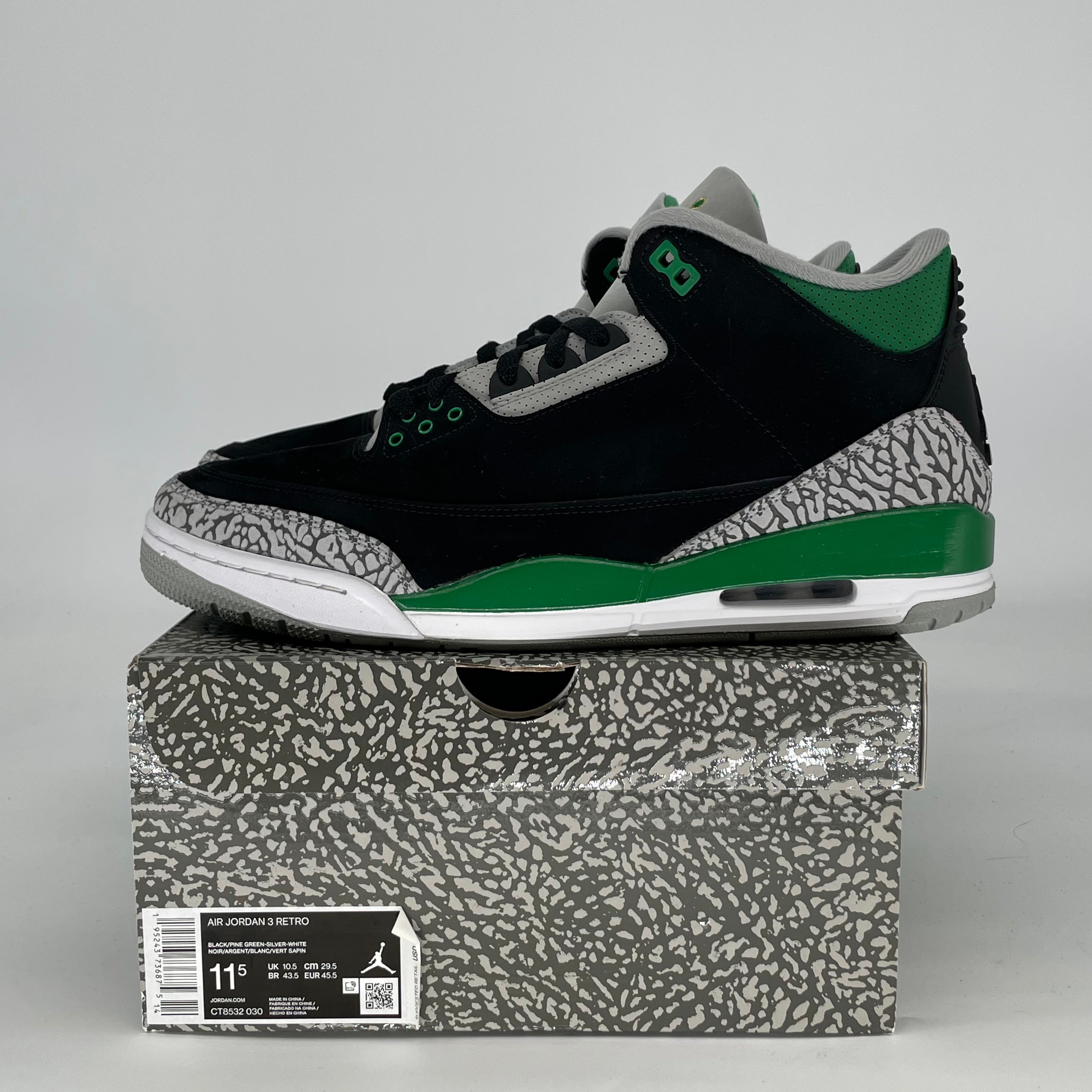 AIR JORDAN 3 PINE GREEN CT8532-030 SIZE 11.5/13W