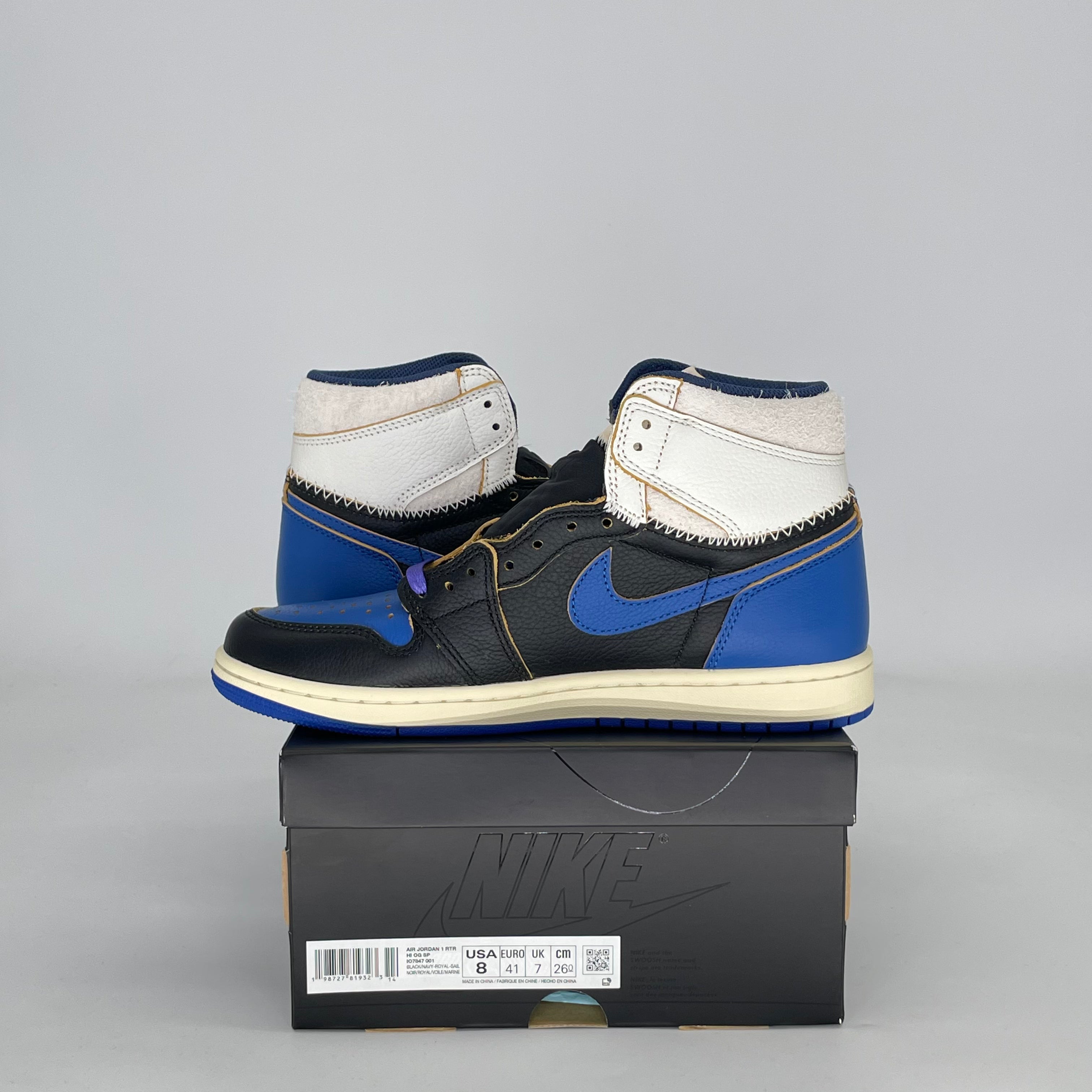 AIR JORDAN 1 HIGH FRAGMENT X UNION LA SPORT ROYAL IO7847-001 SIZE 8/9.5W