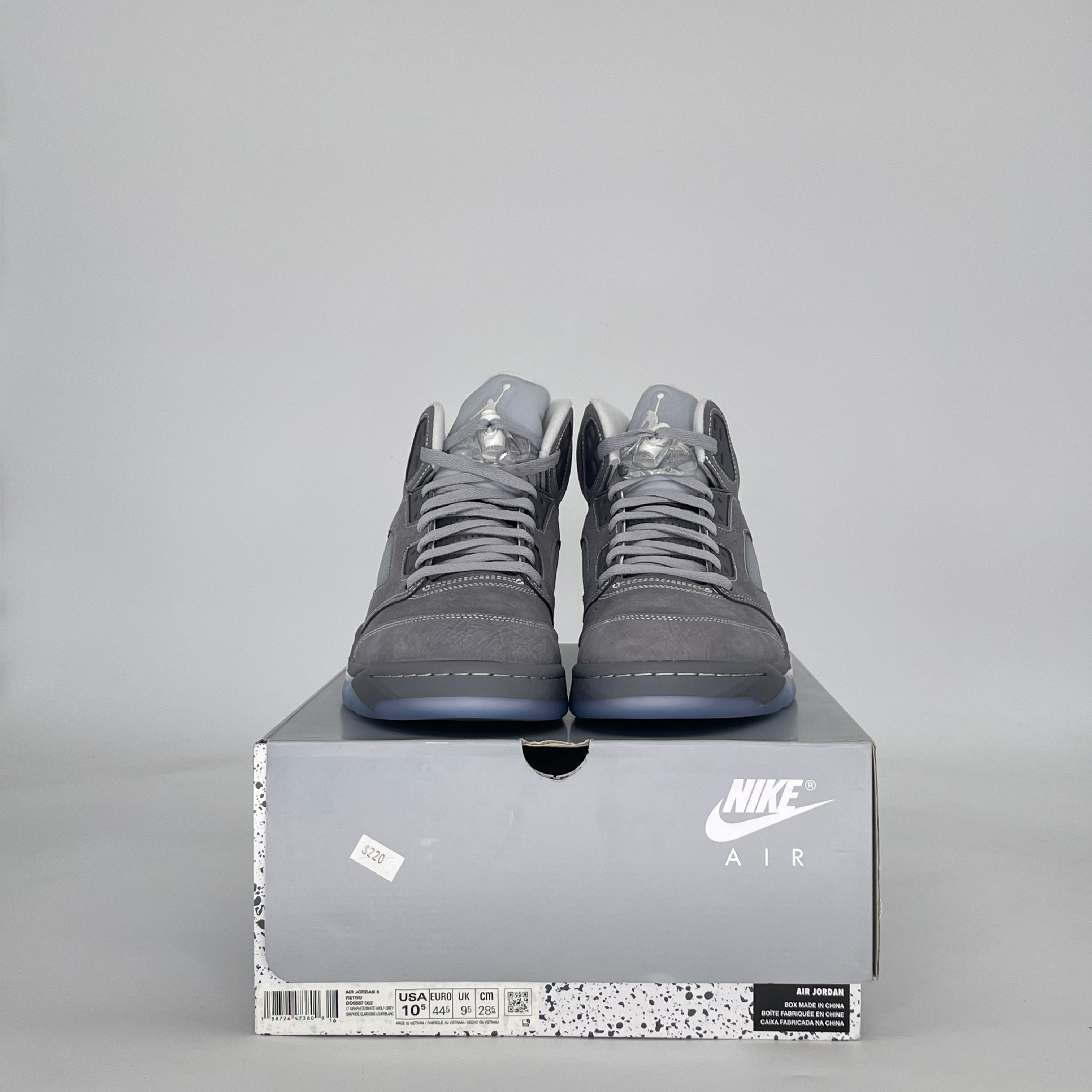 AIR JORDAN 5 WOLF GREY DD0587-002 SIZE 10.5/12W
